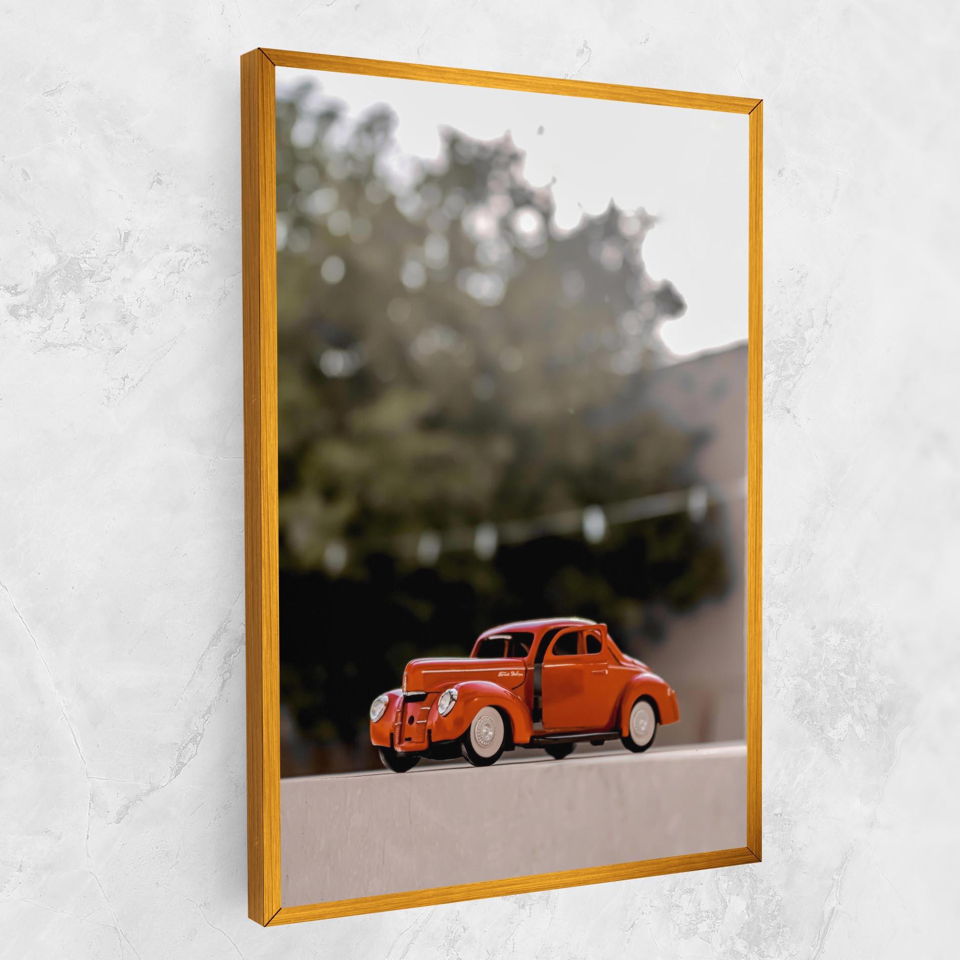 Obraz na Płótnie Orange Toy Car mockup 1
