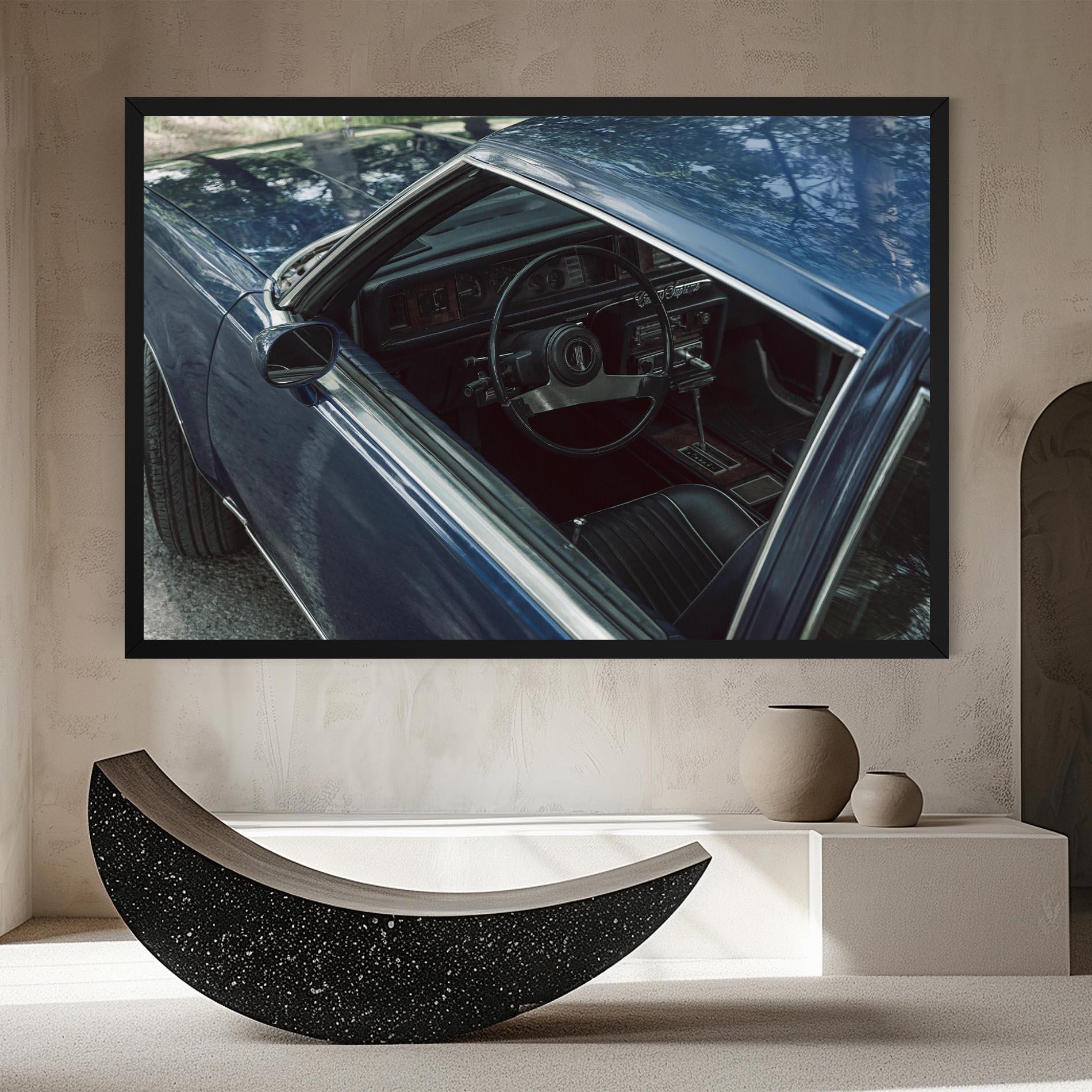 Obraz na Płótnie Old Blue Car mockup 8