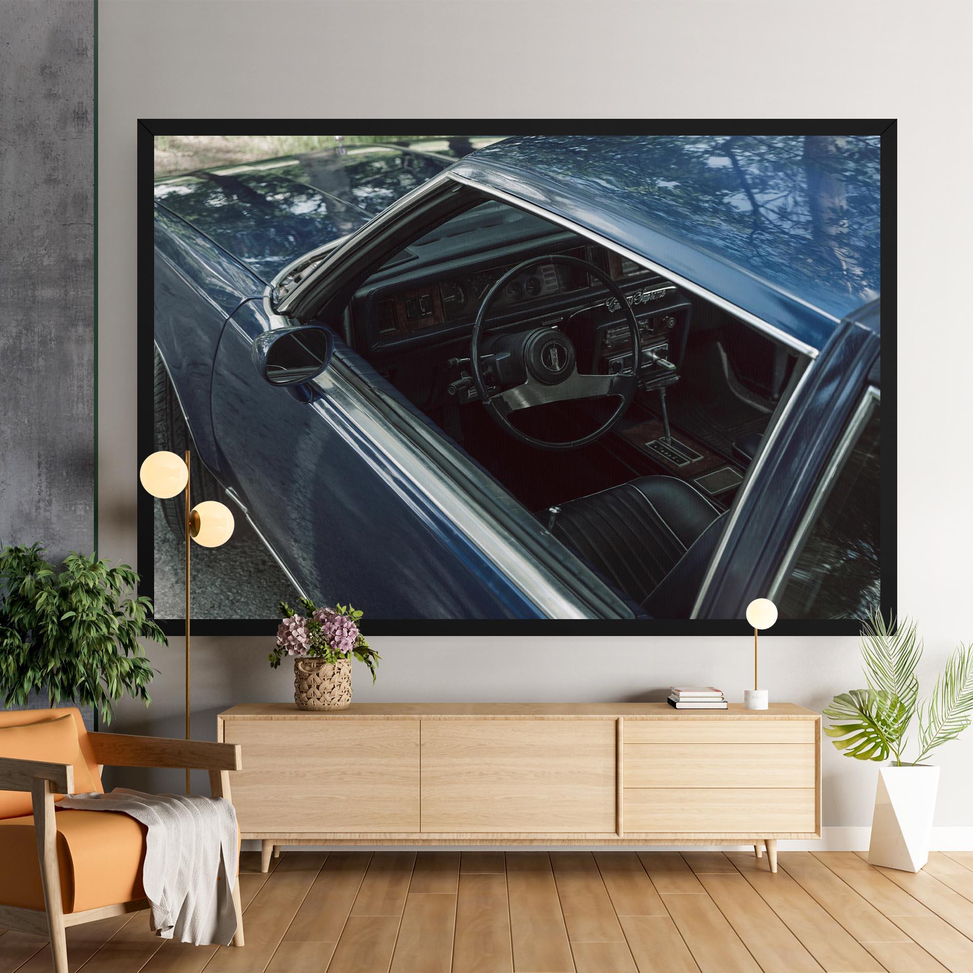 Obraz na Płótnie Old Blue Car mockup 9