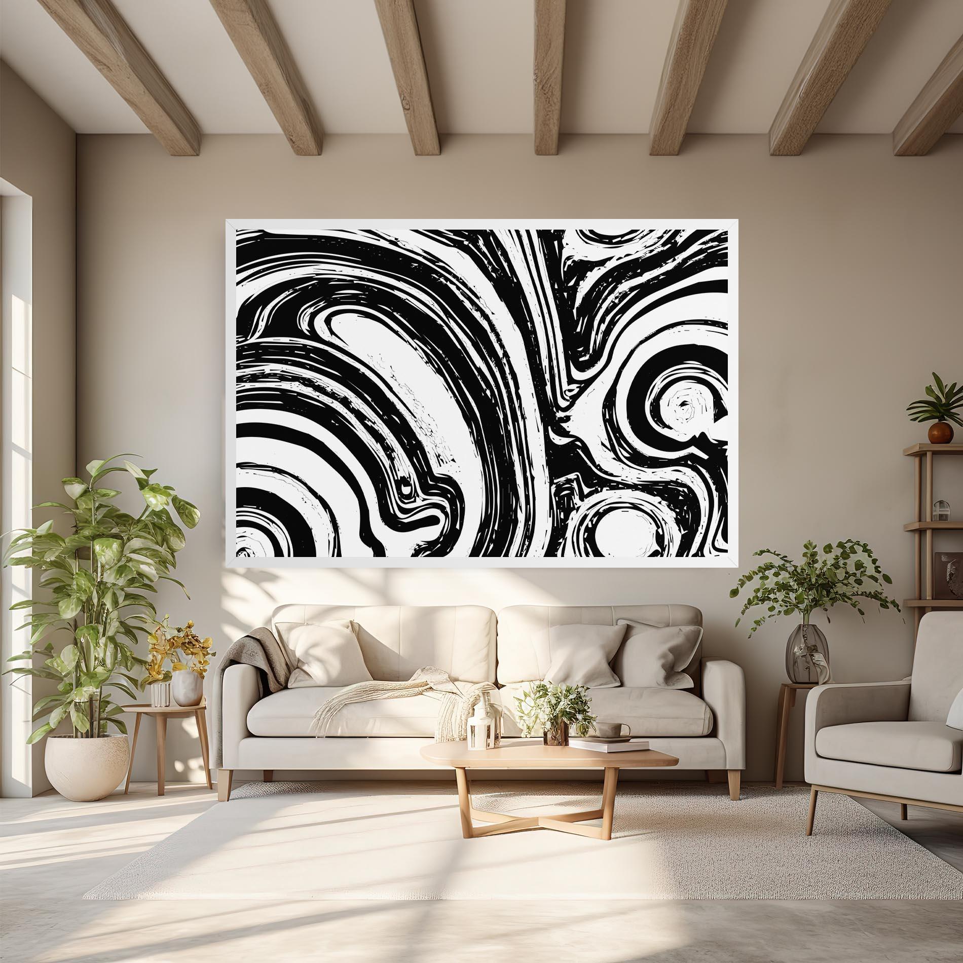 Obraz na Płótnie Black Liquid White mockup 6