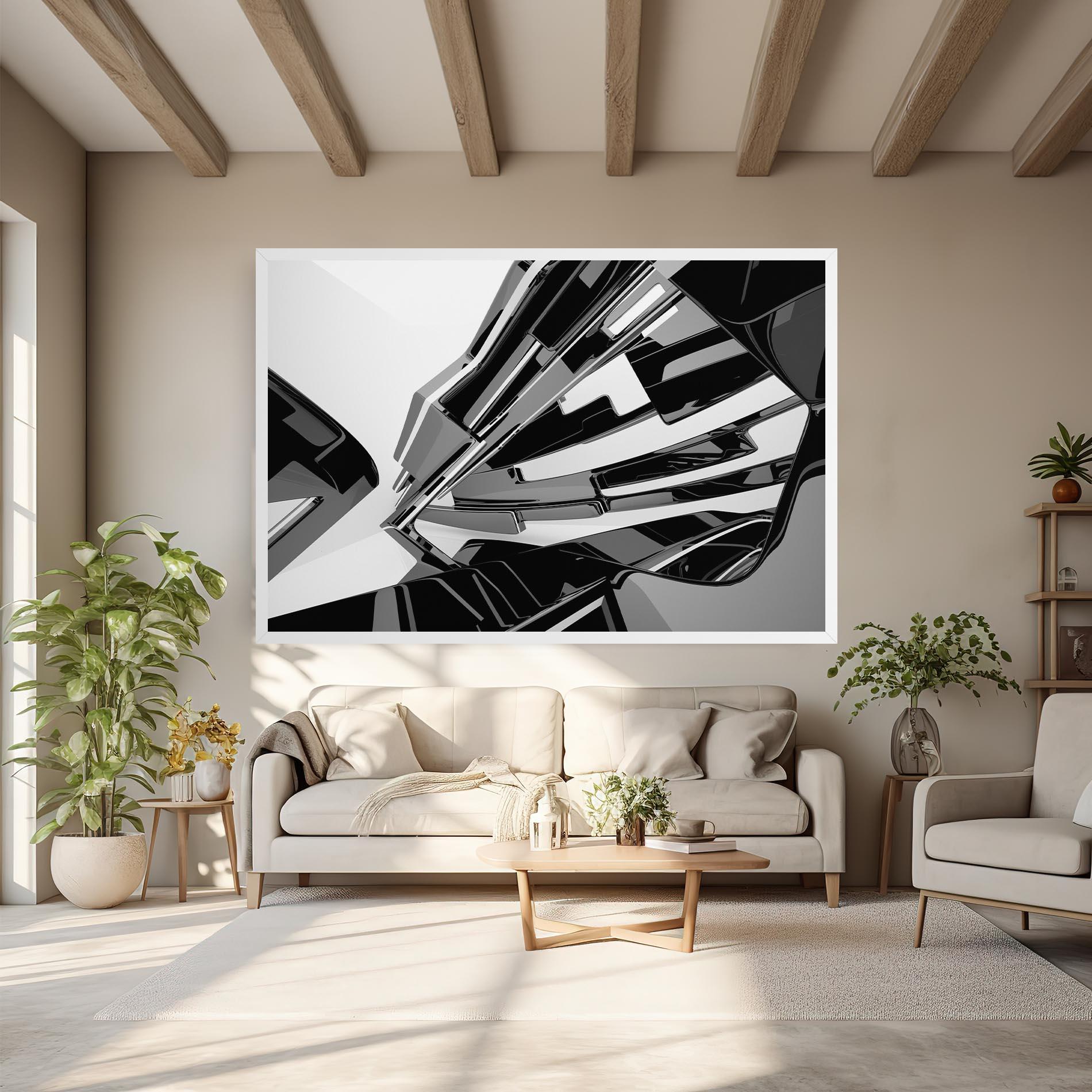 Obraz na Płótnie Black Sculpture mockup 6