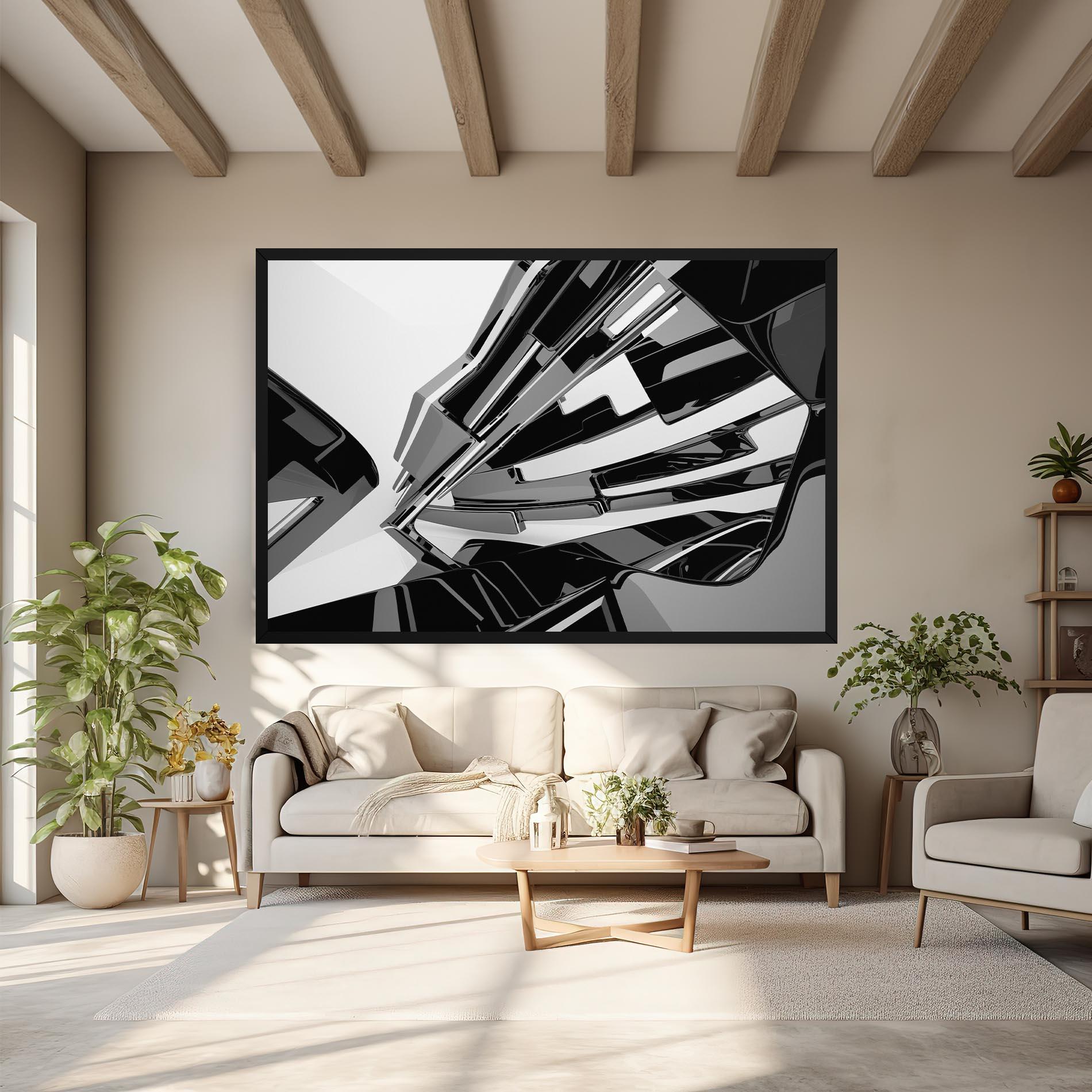 Obraz na Płótnie Black Sculpture mockup 6