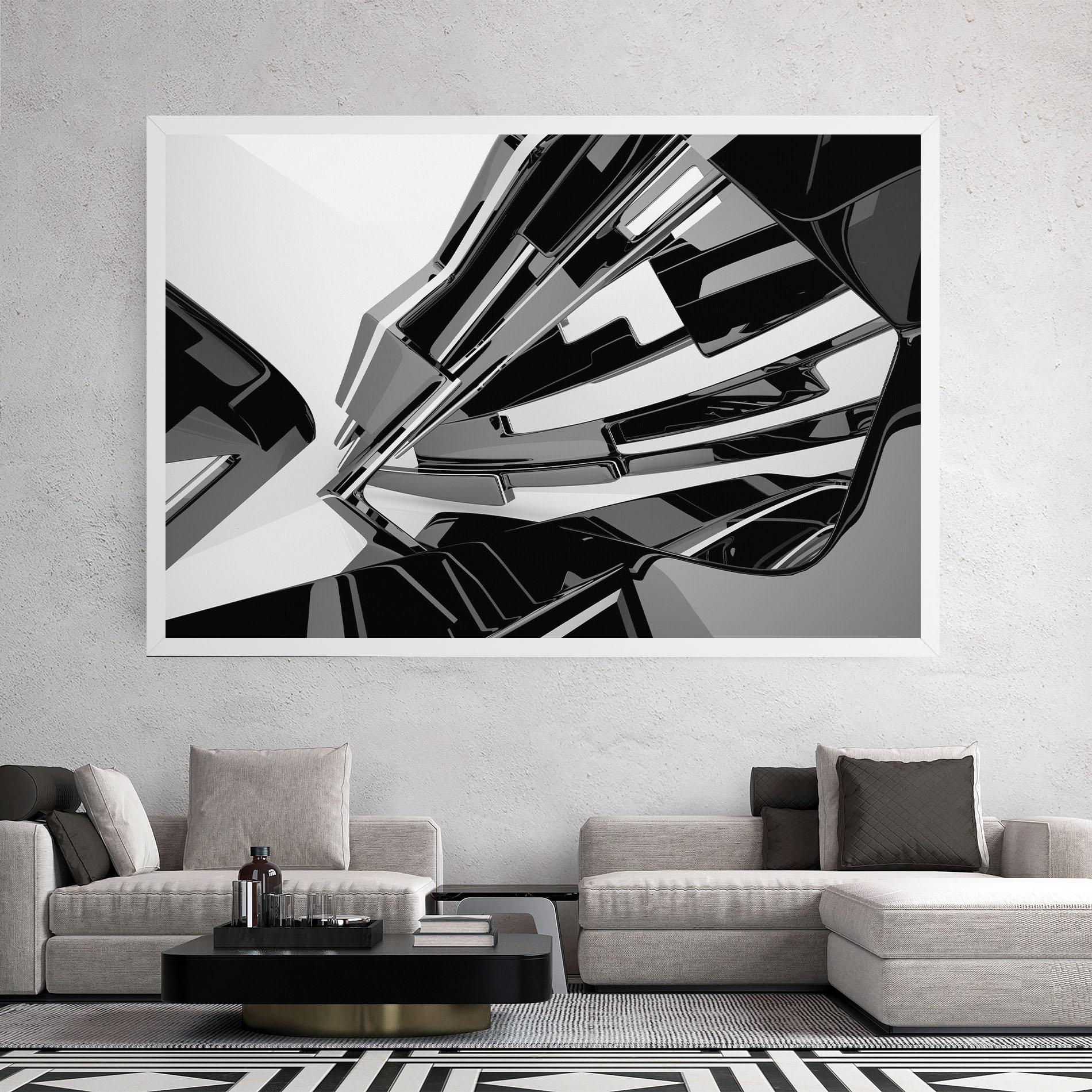 Obraz na Płótnie Black Sculpture mockup 2