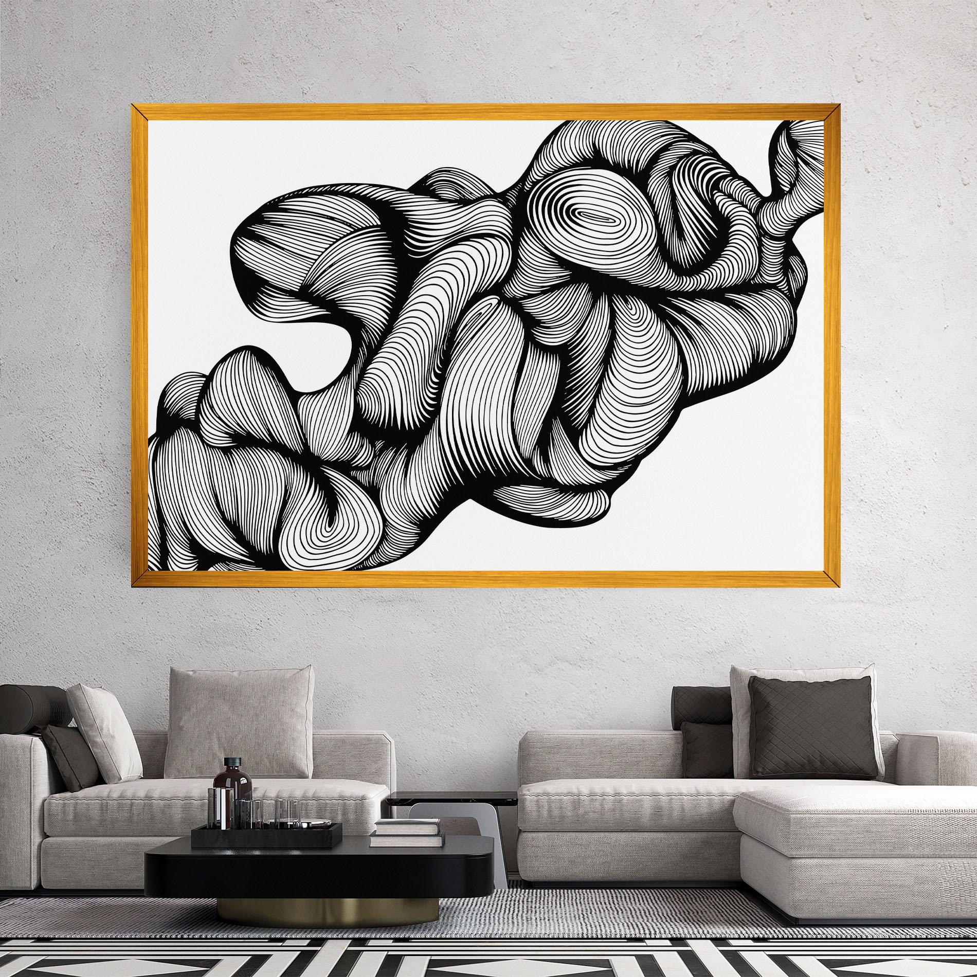 Obraz na Płótnie Monochrome Doodle mockup 2