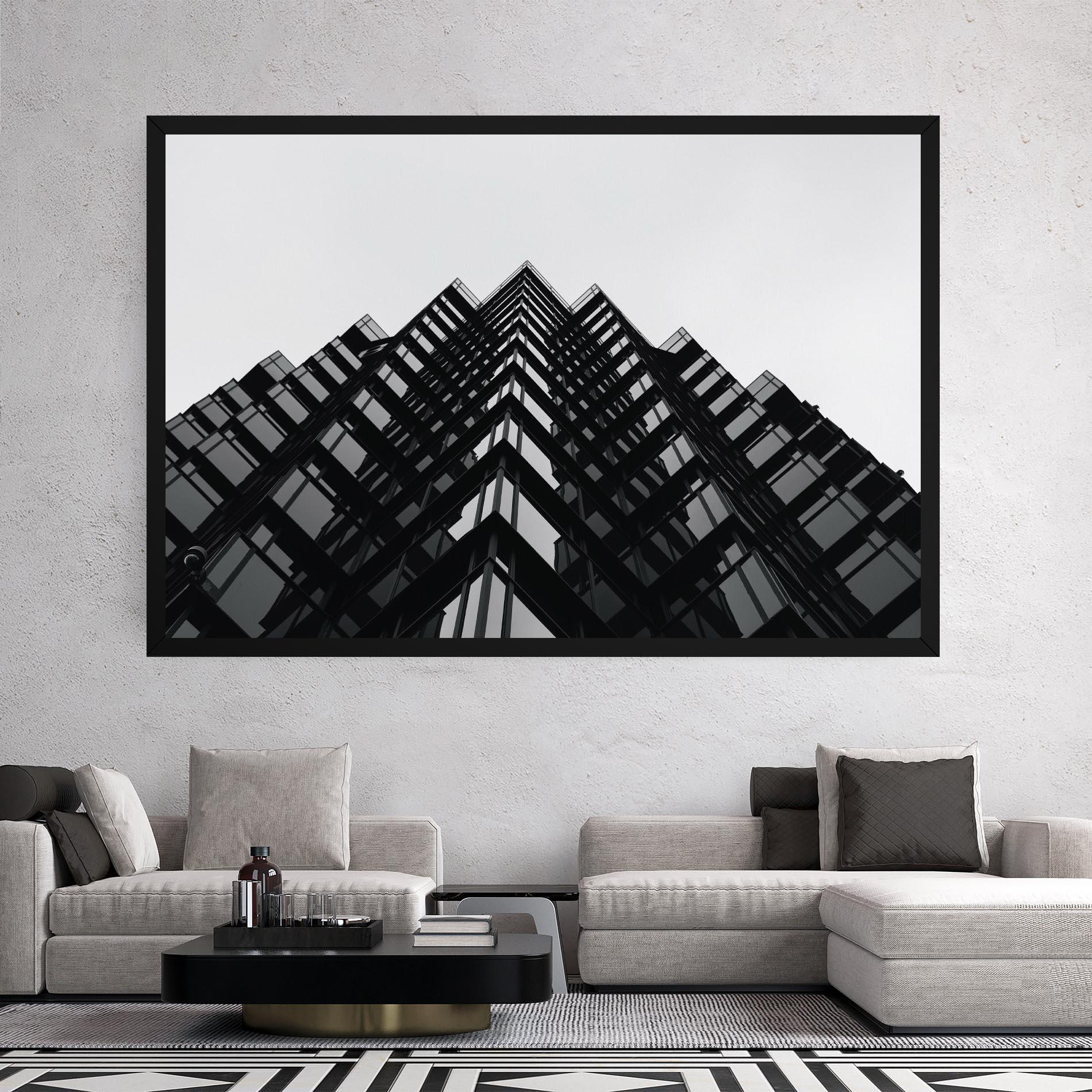 Obraz na Płótnie Black Building mockup 2