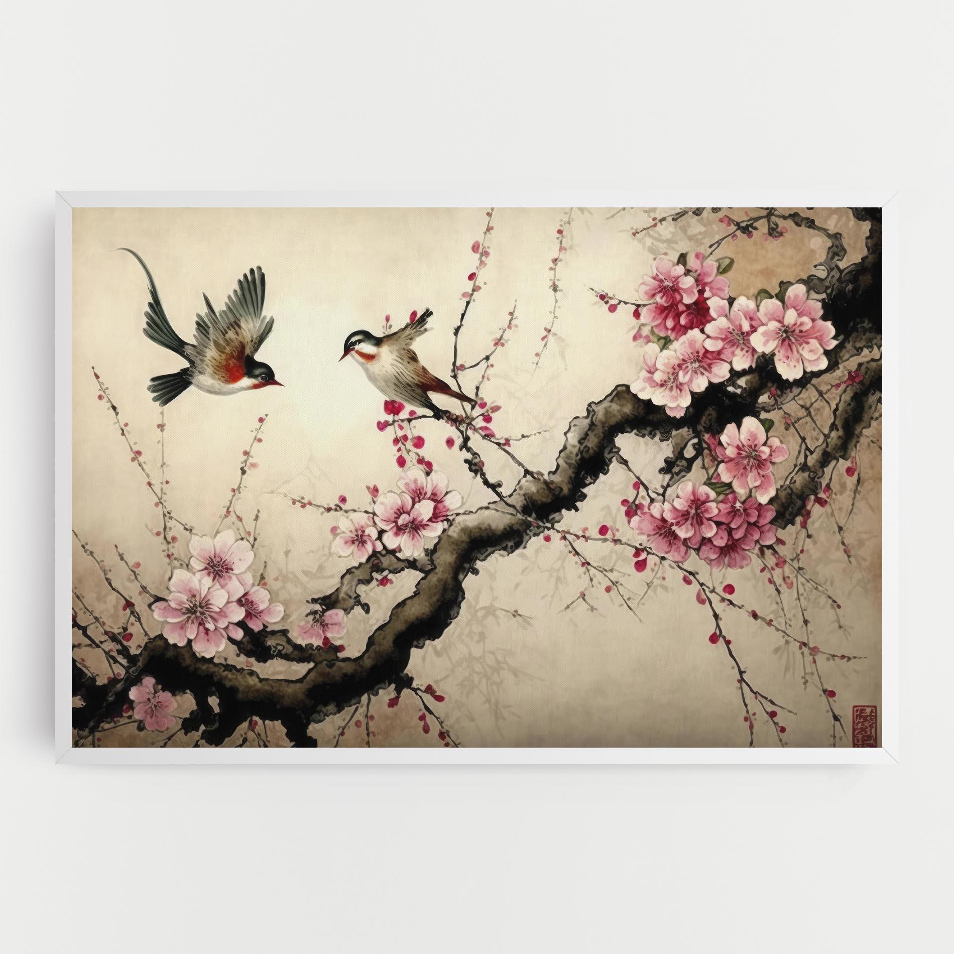 Obraz na Płótnie Cherry Blossom Birds mockup 0