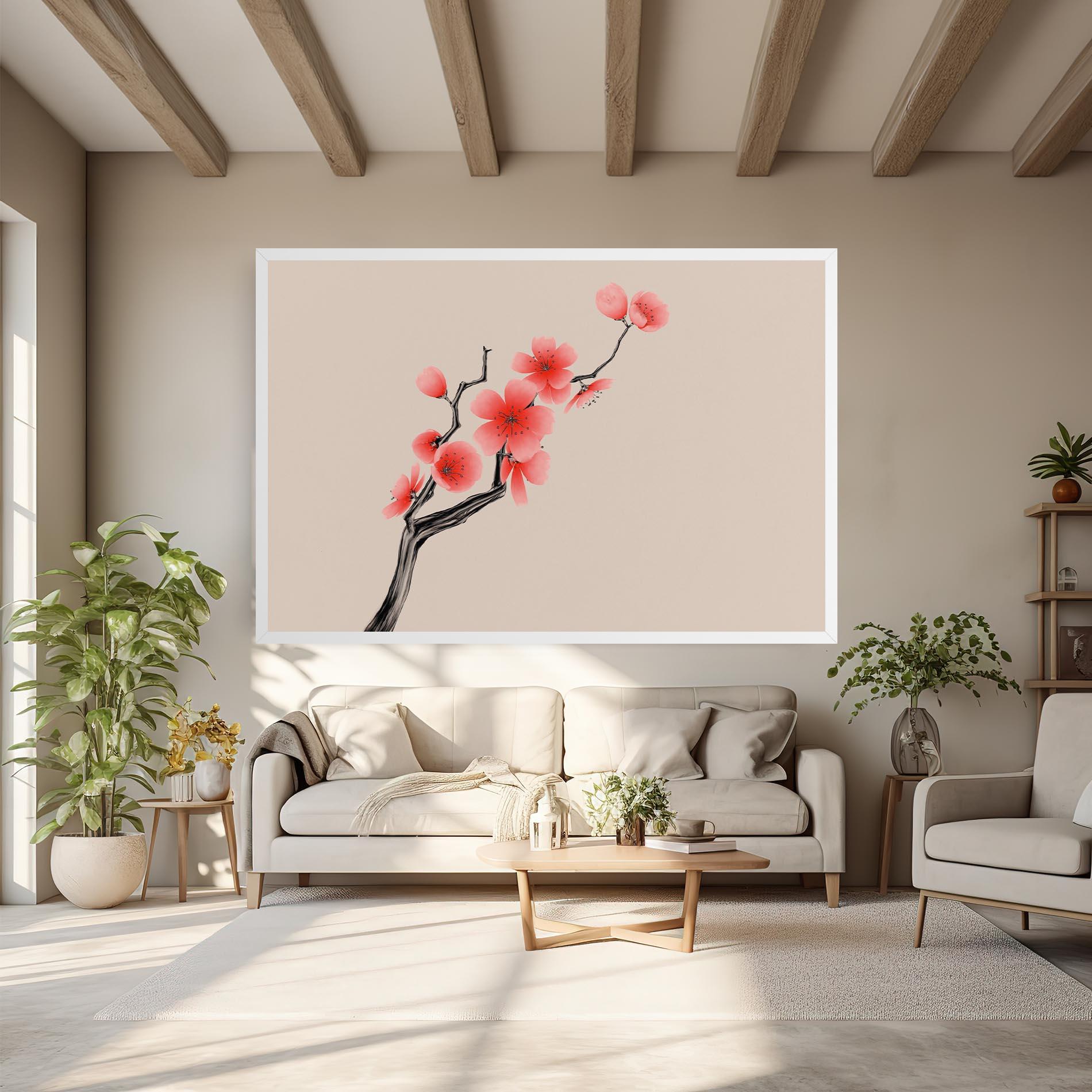 Obraz na Płótnie Chinese Plum Blossom mockup 6
