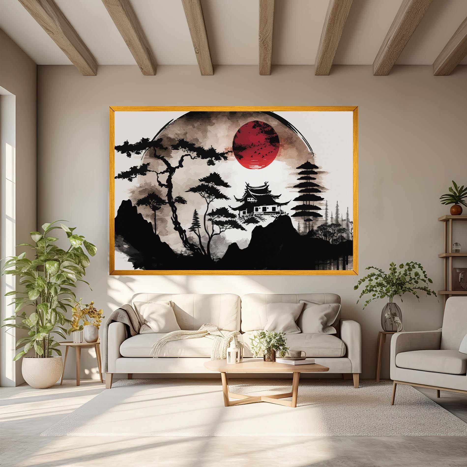 Asian Red Moon mockup 6