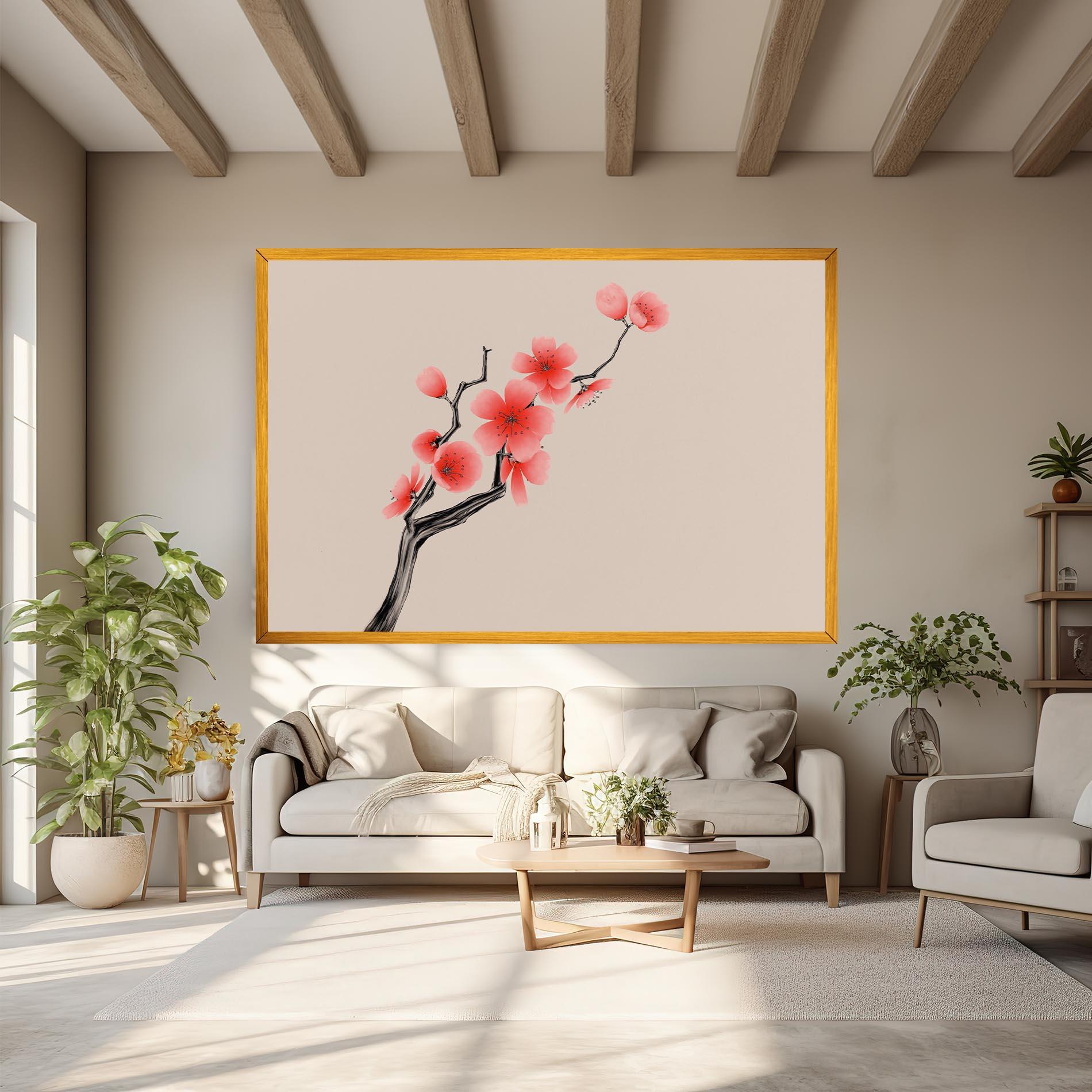 Obraz na Płótnie Chinese Plum Blossom mockup 6