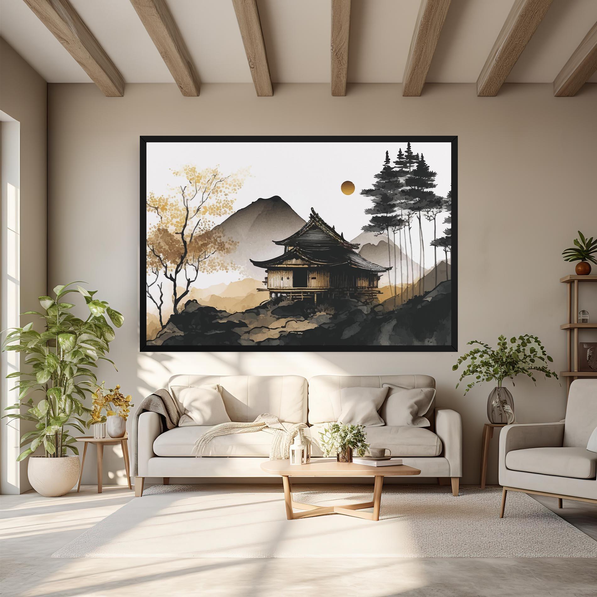 Obraz na Płótnie Gold Japanese Temple mockup 6