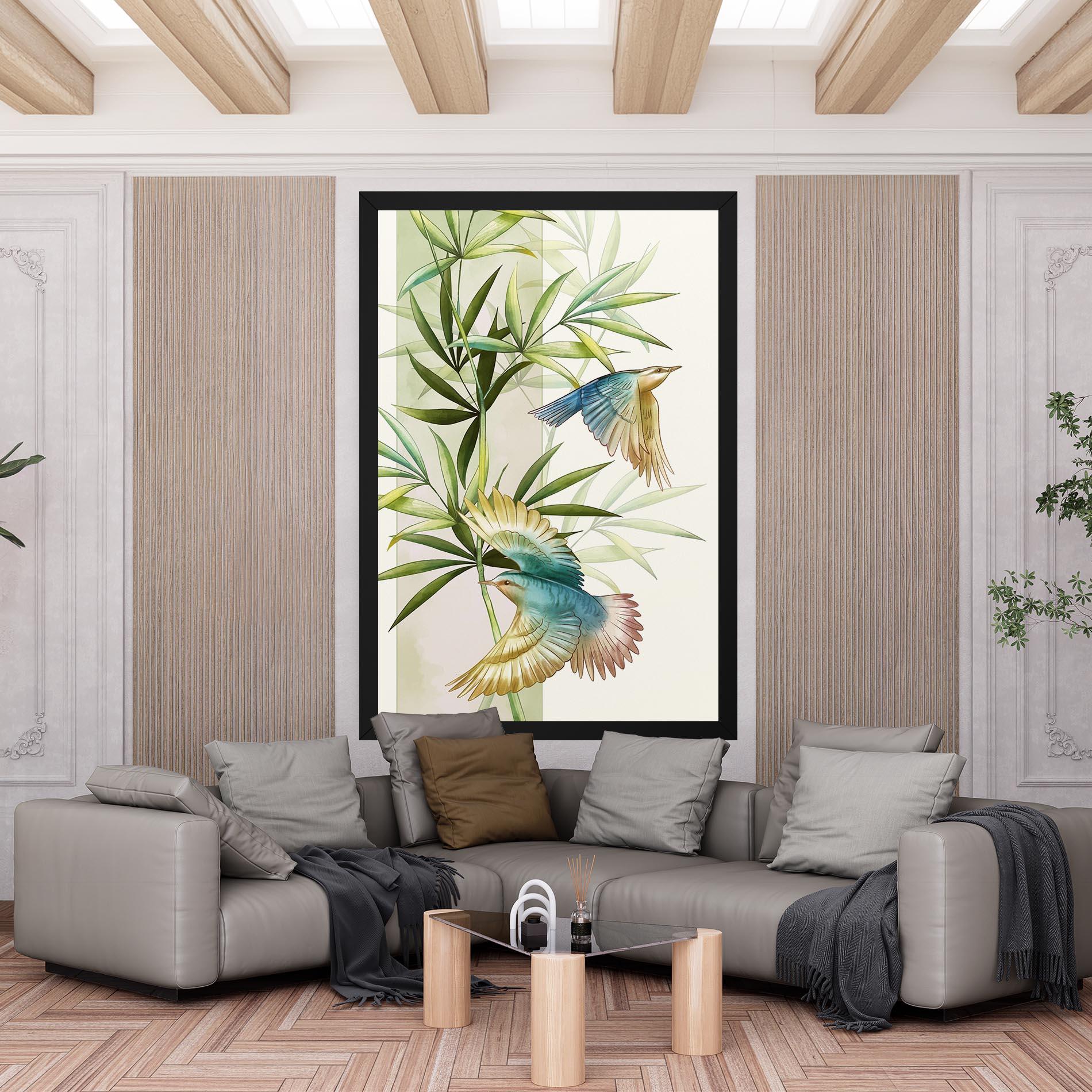 Obraz na Płótnie Asiatic Blue Birds mockup 6