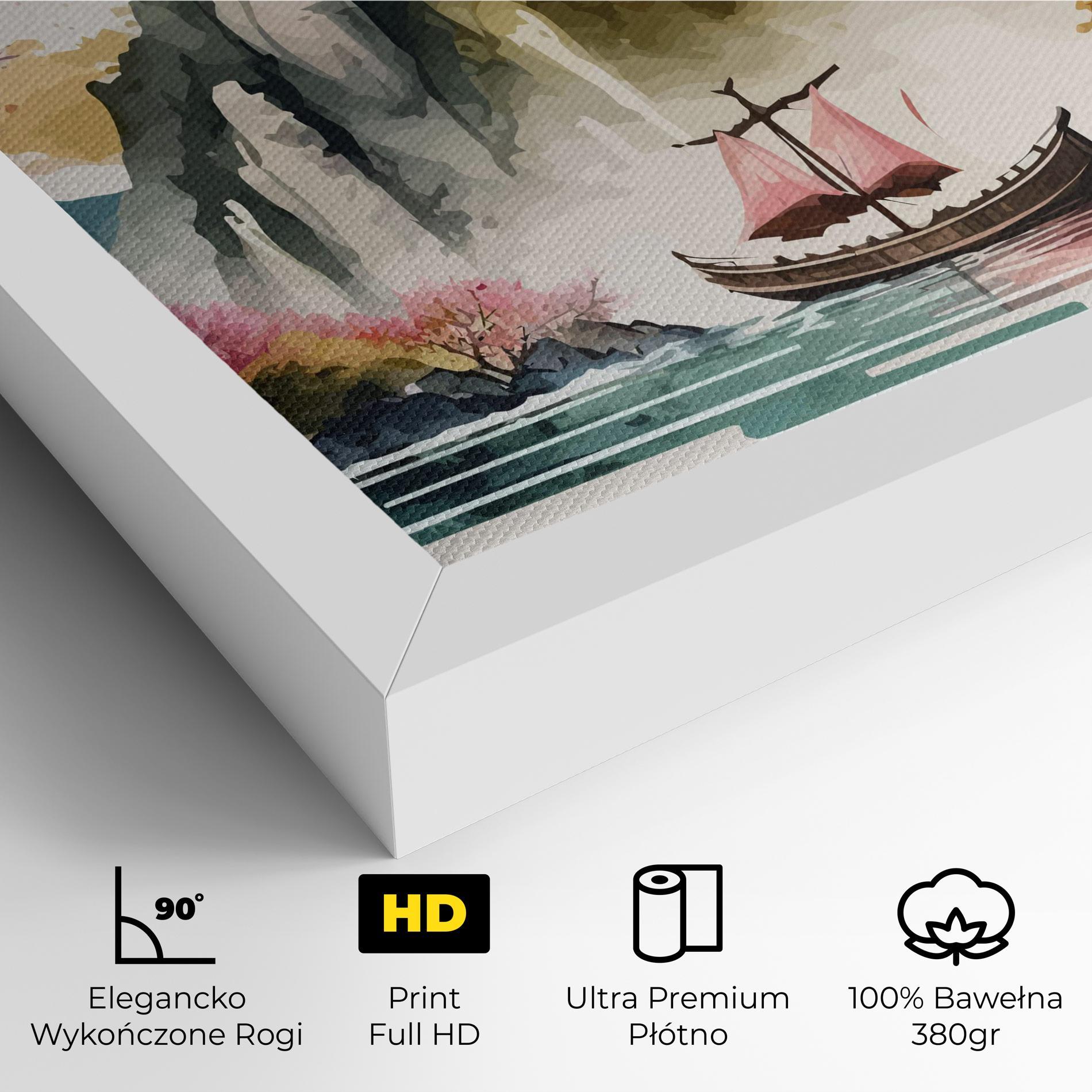 Obraz na Płótnie Asian Orange Sunset mockup 4