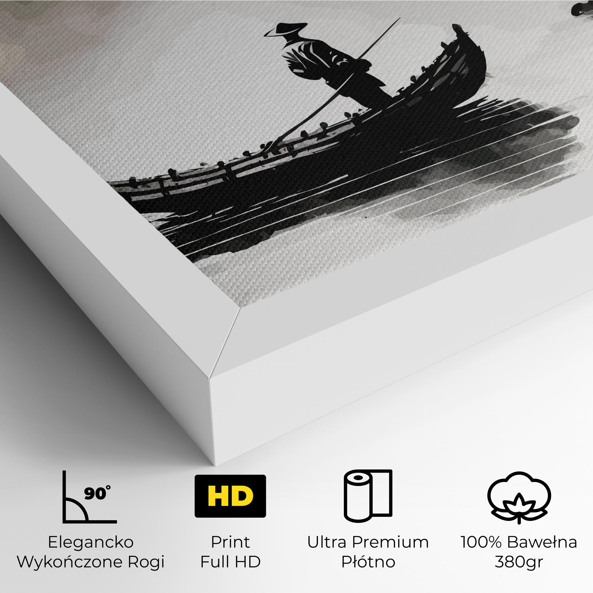 Obraz na Płótnie Black Ink Boat mockup 4