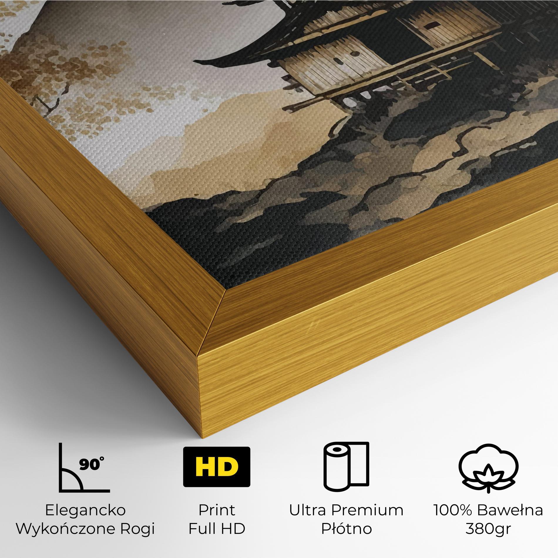 Obraz na Płótnie Gold Japanese Temple mockup 4