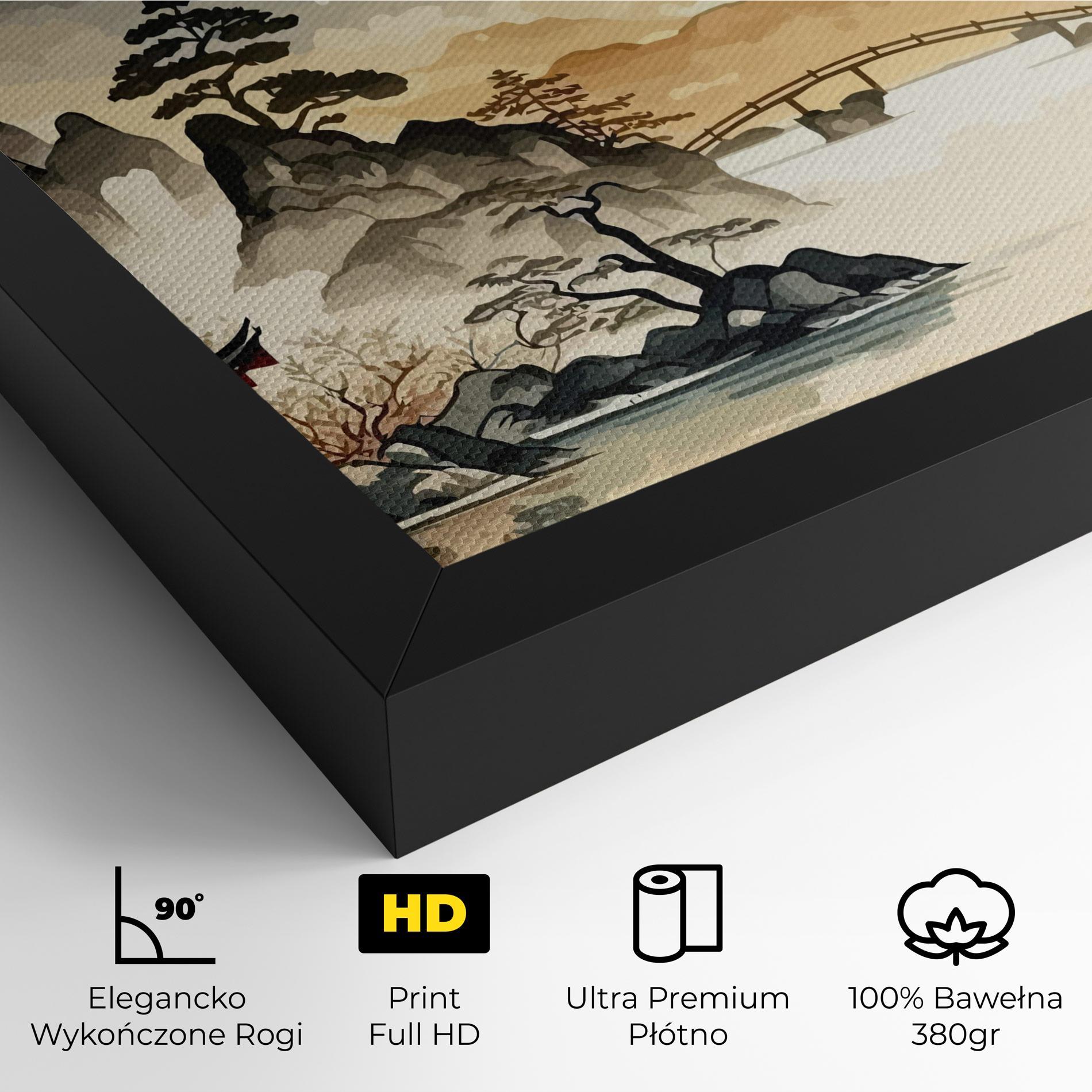 Obraz na Płótnie Asian Mountain View mockup 4