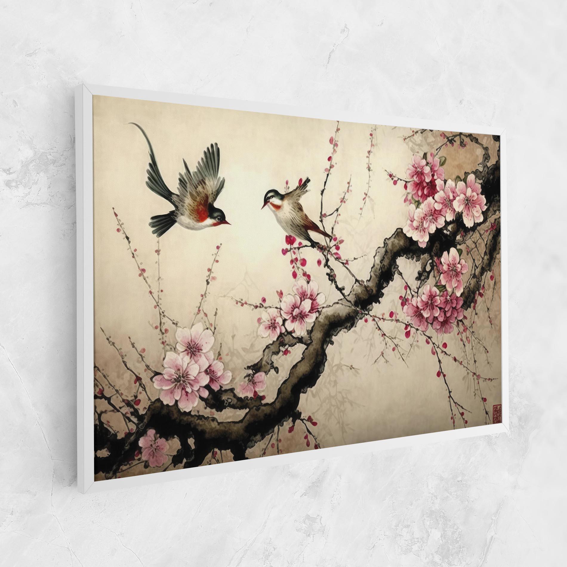 Obraz na Płótnie Cherry Blossom Birds mockup 1