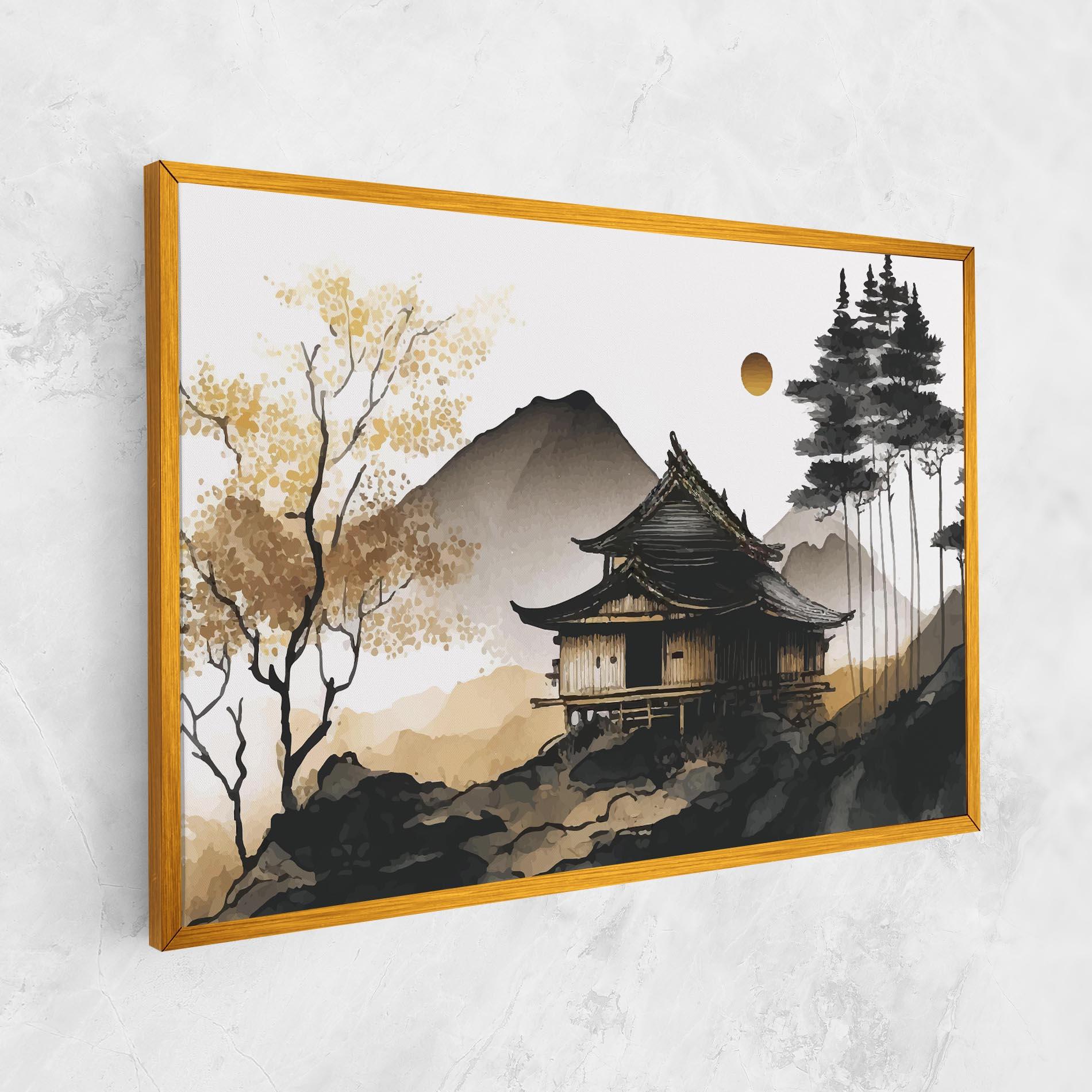 Obraz na Płótnie Gold Japanese Temple mockup 1
