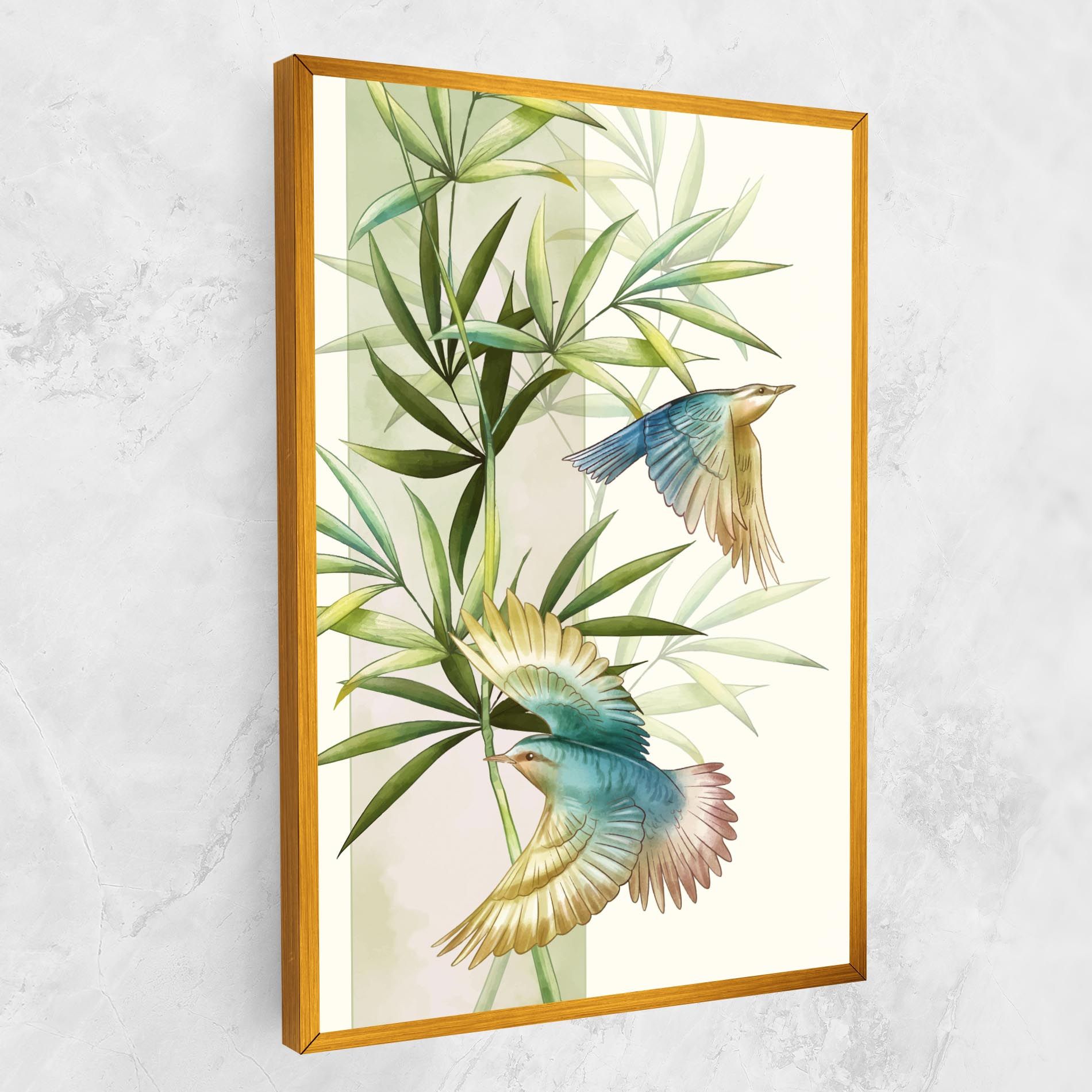 Asiatic Blue Birds mockup 1