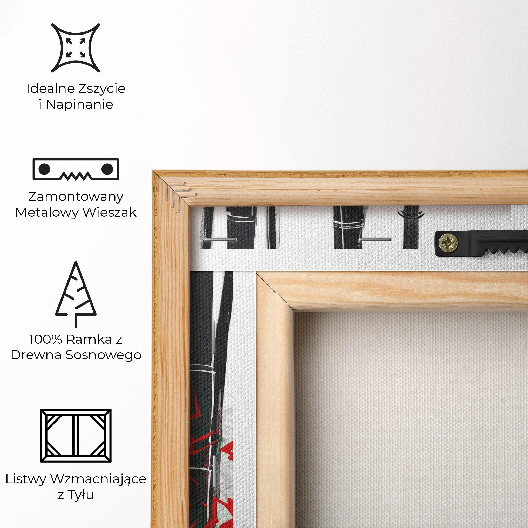 Obraz na Płótnie Chinese Red Leafs mockup 5