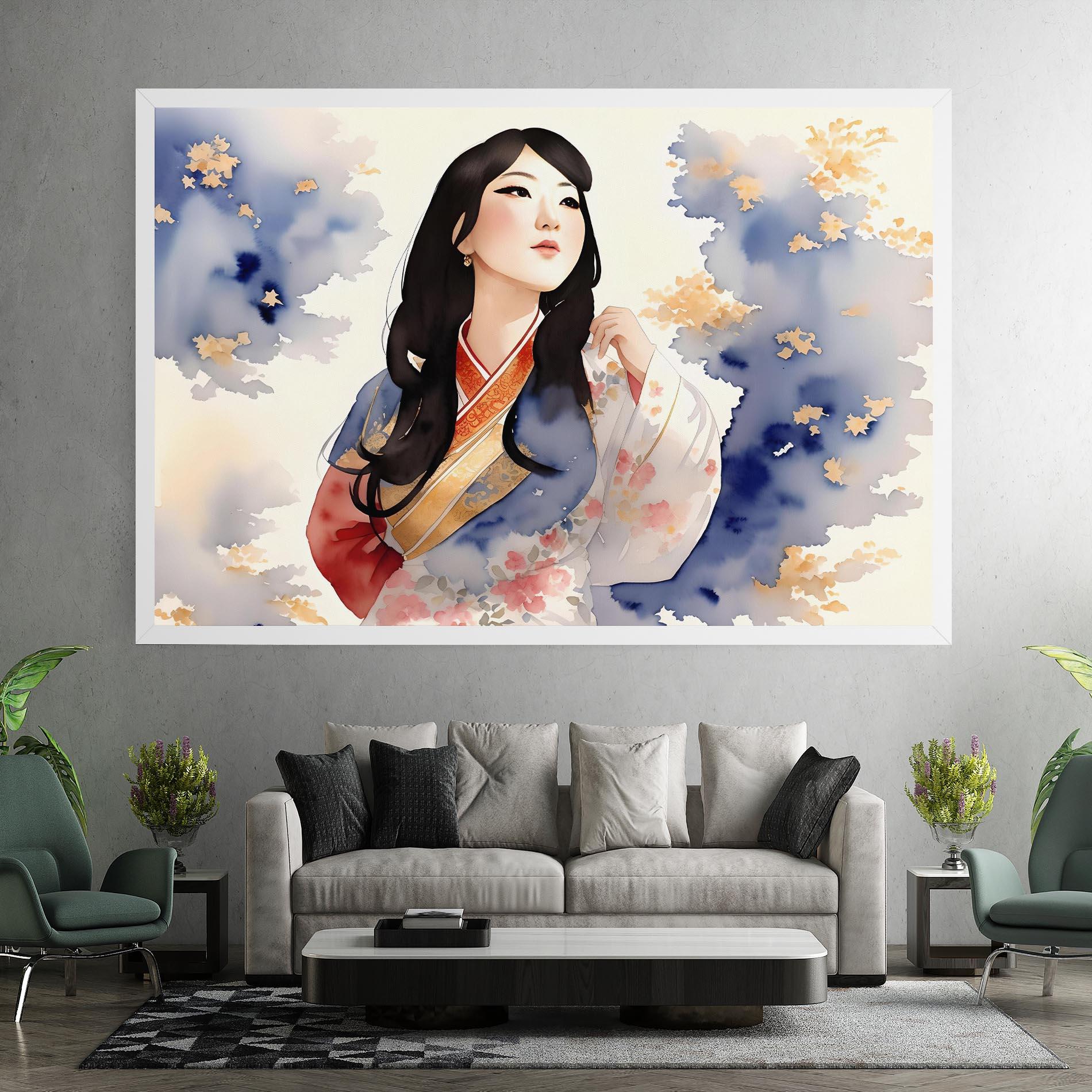 Obraz na Płótnie Asian Woman Dancing mockup 7
