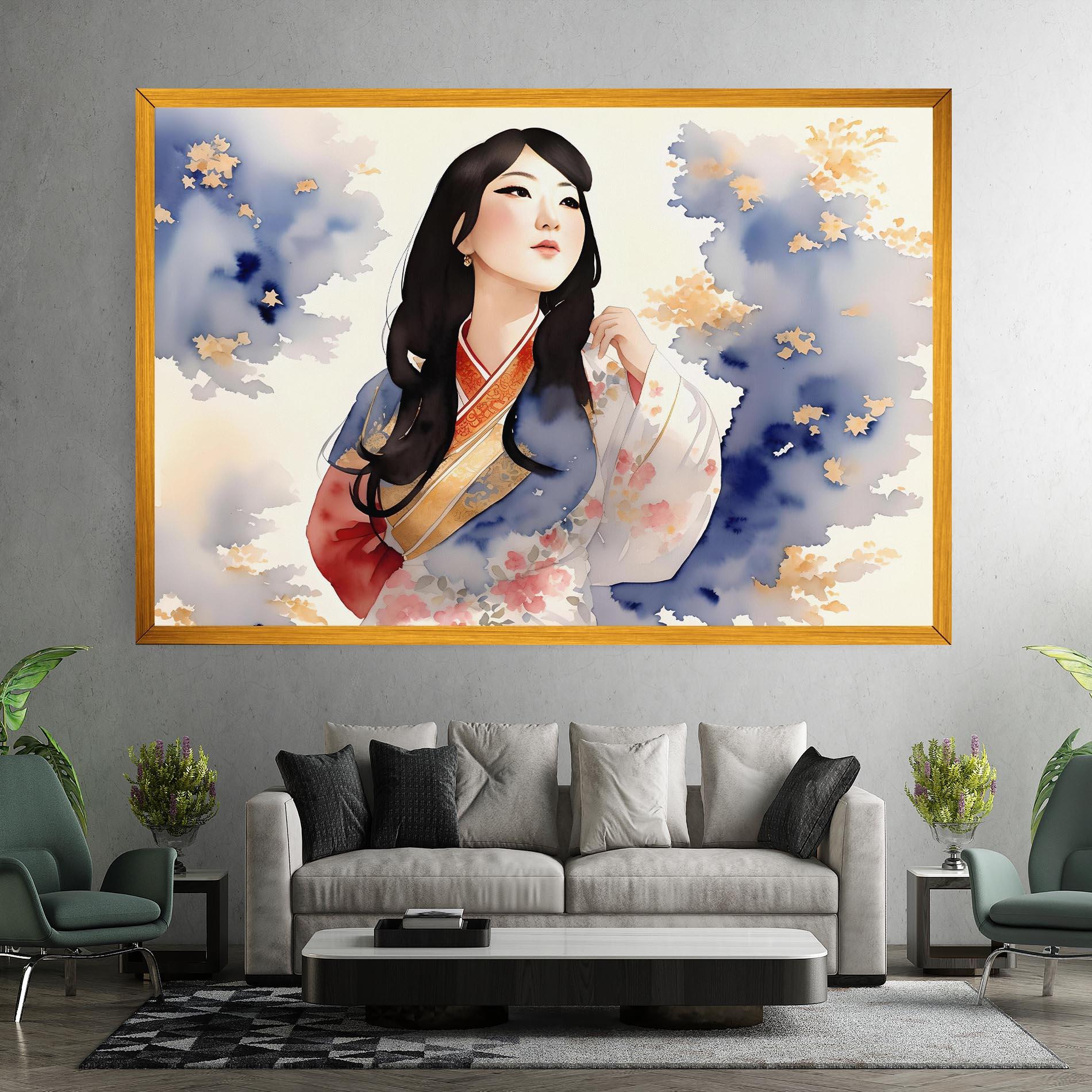 Obraz na Płótnie Asian Woman Dancing mockup 7