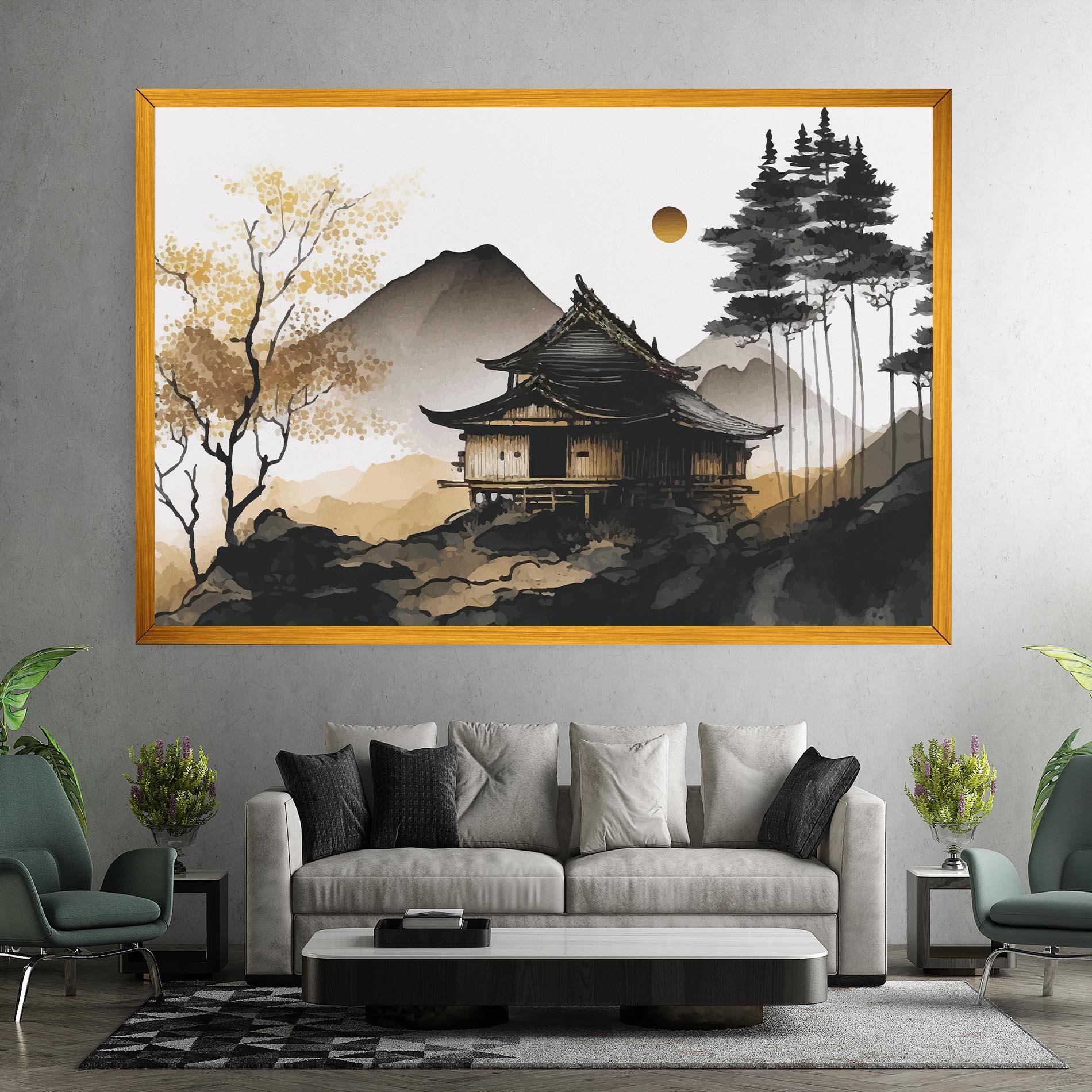 Obraz na Płótnie Gold Japanese Temple mockup 7
