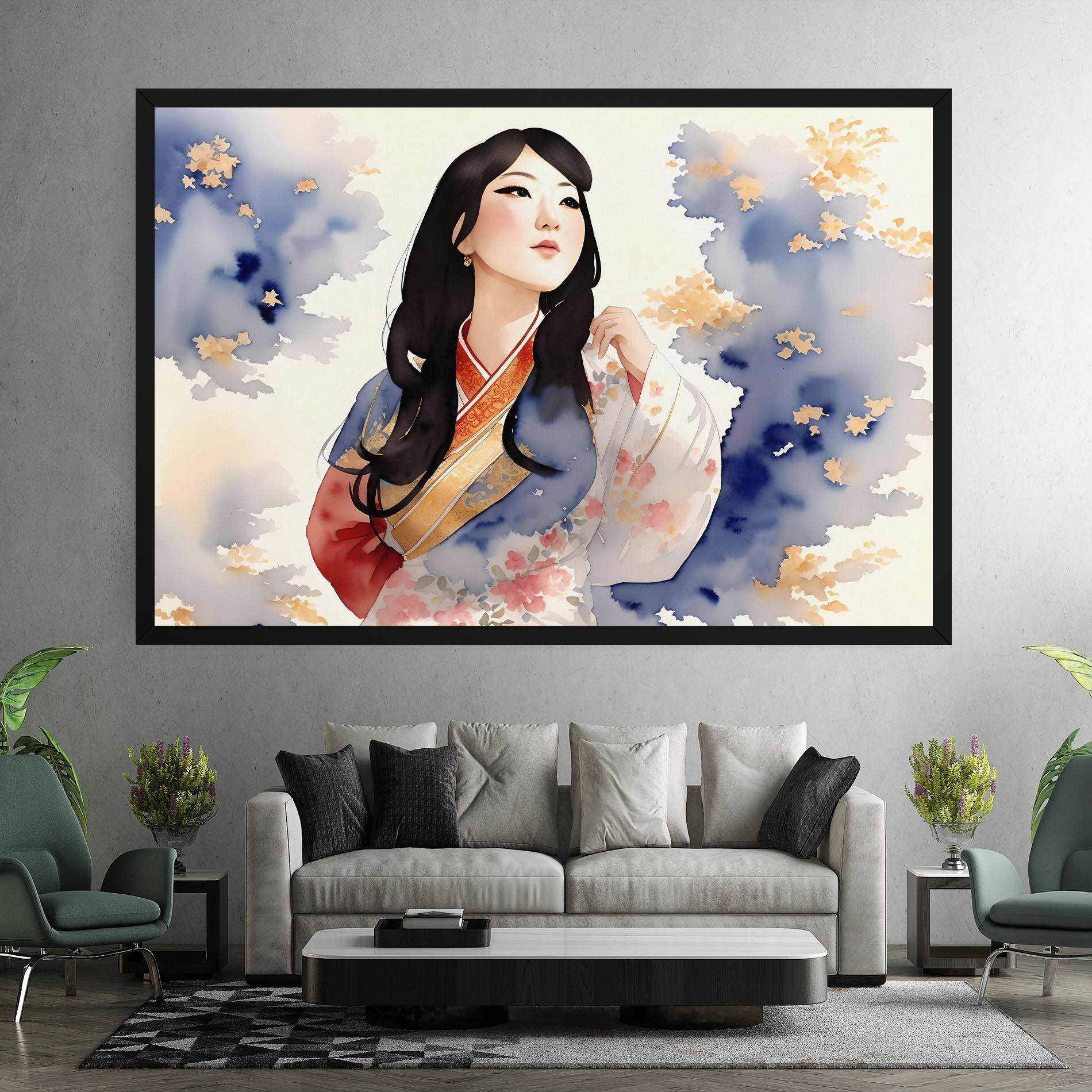 Obraz na Płótnie Asian Woman Dancing mockup 7