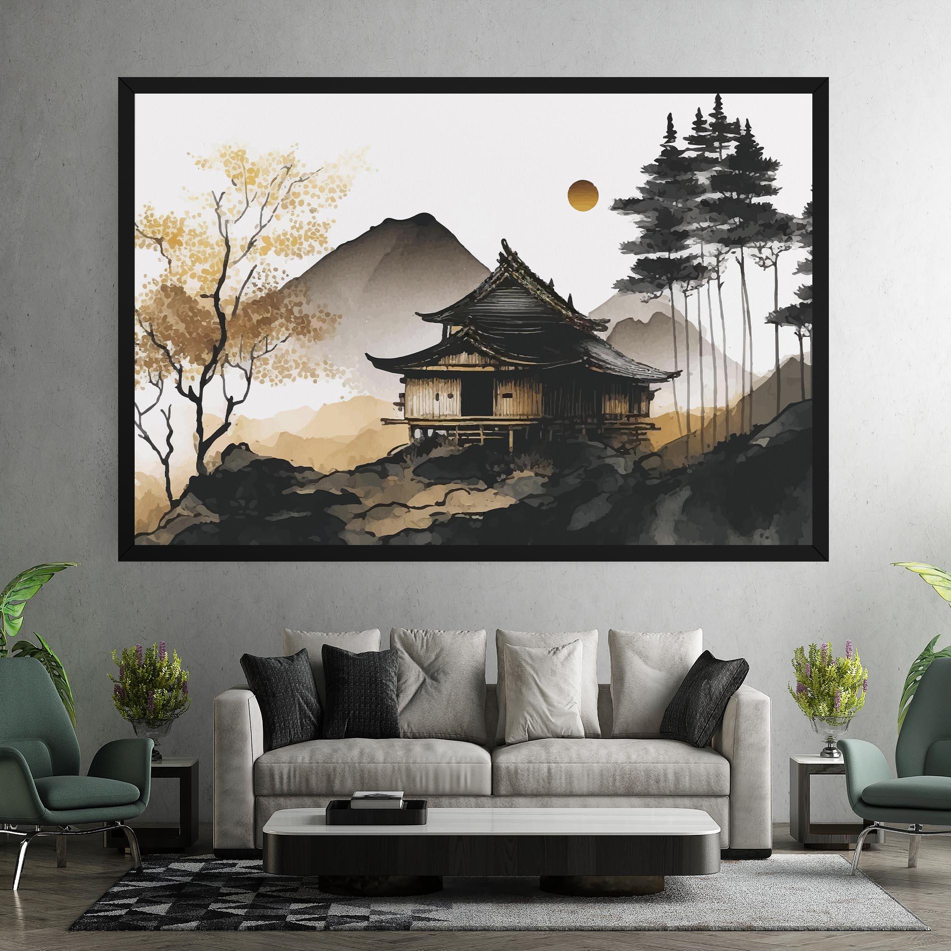 Obraz na Płótnie Gold Japanese Temple mockup 7