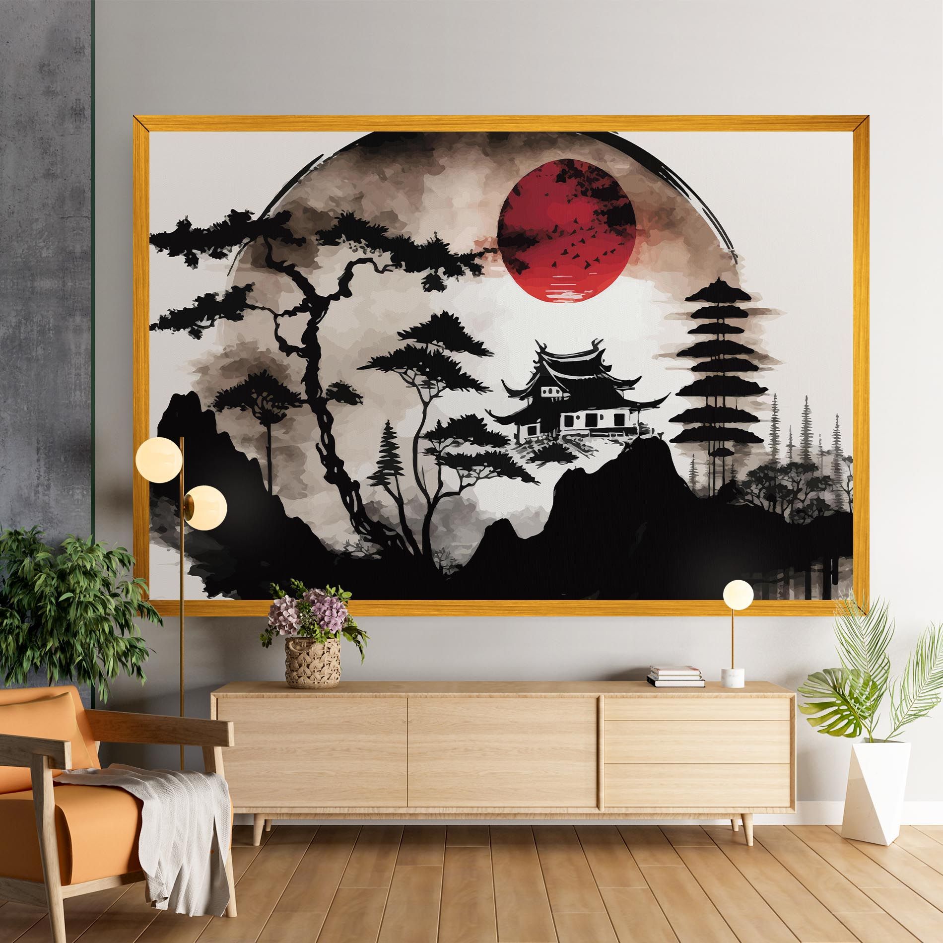 Asian Red Moon mockup 9