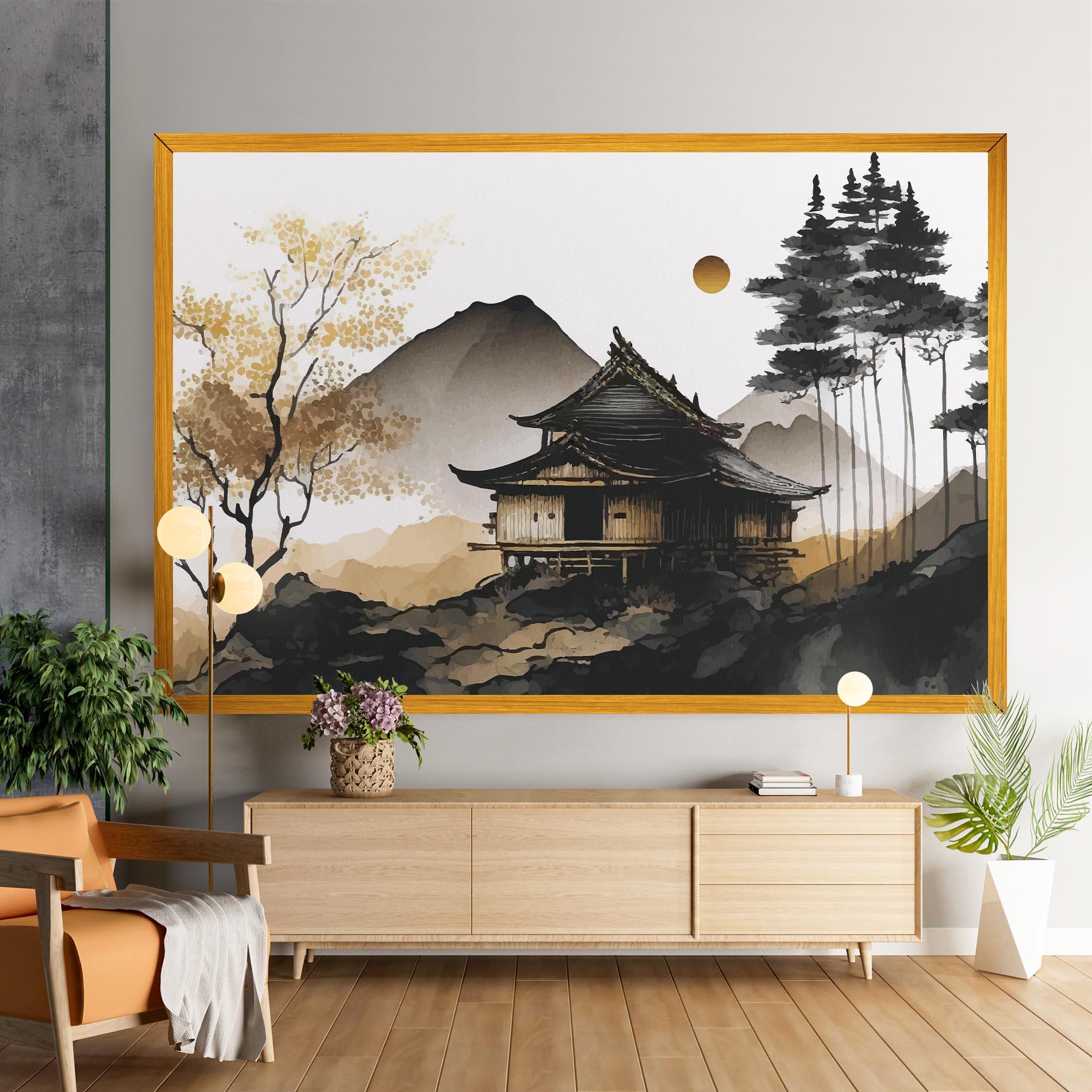 Obraz na Płótnie Gold Japanese Temple mockup 9