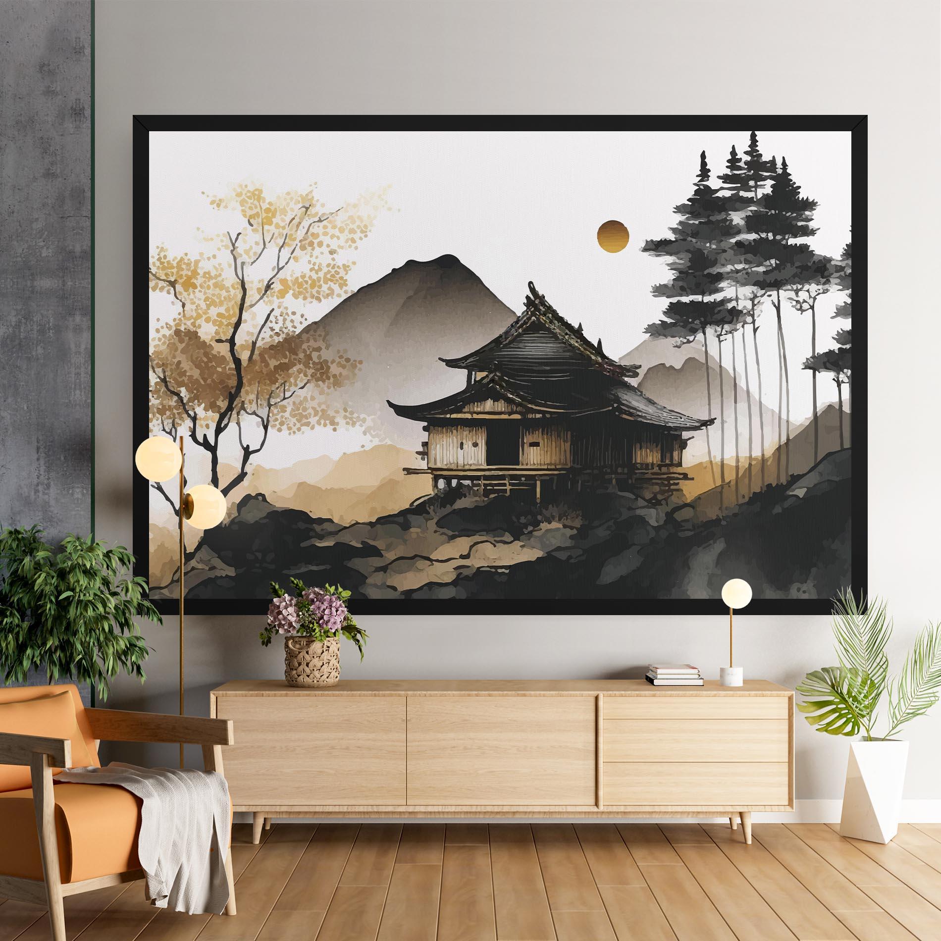 Obraz na Płótnie Gold Japanese Temple mockup 9
