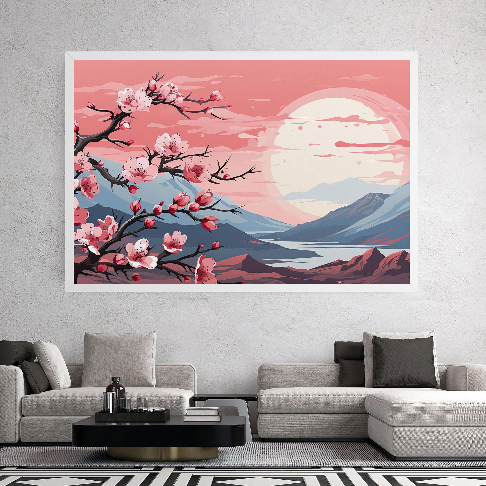 Obraz na Płótnie Chinese Cherry Blossoms mockup 2