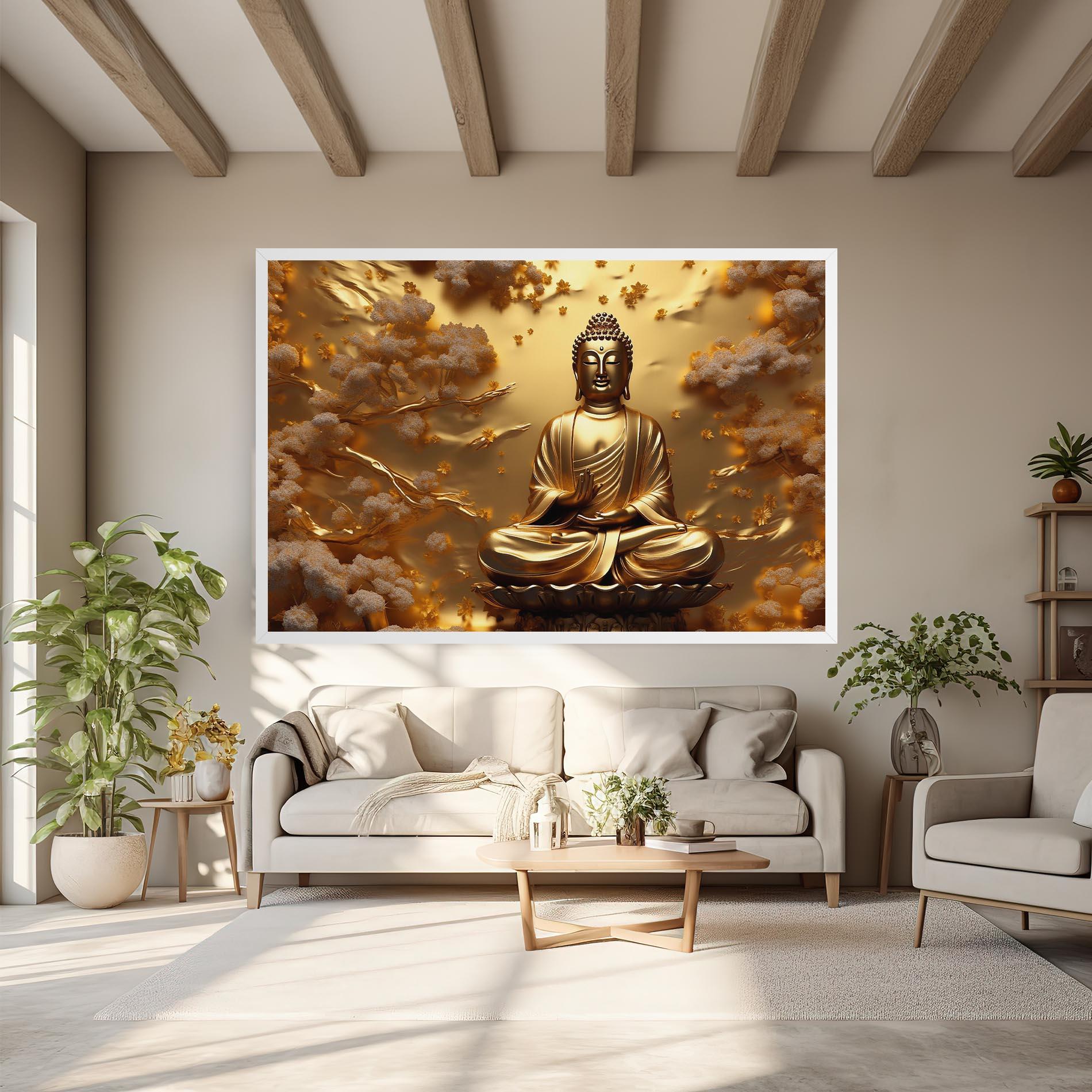 Obraz na Płótnie Strong Gold Buddha mockup 6