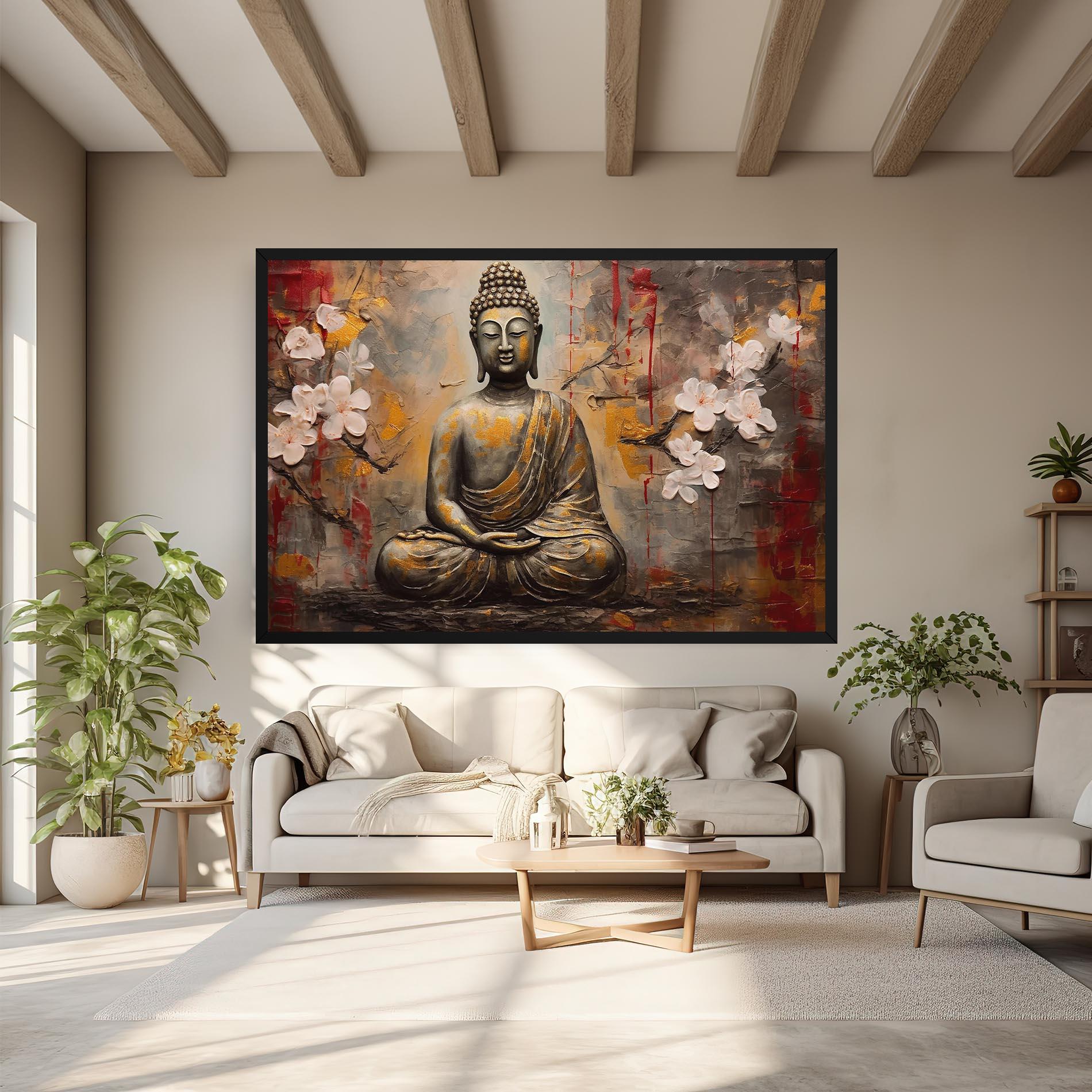 Obraz na Płótnie White Red Buddha mockup 6