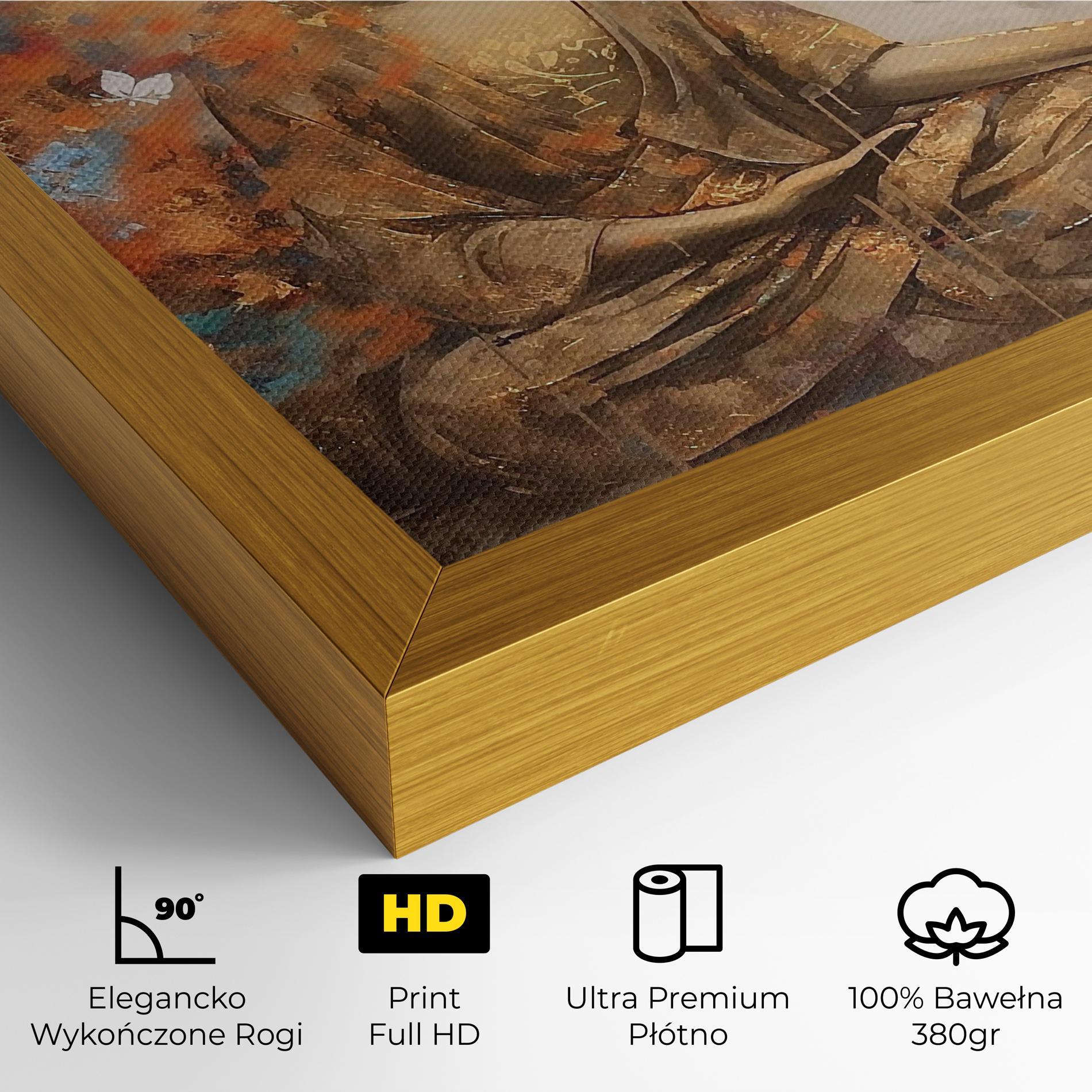 Obraz na Płótnie Buddha Cream Blue mockup 4