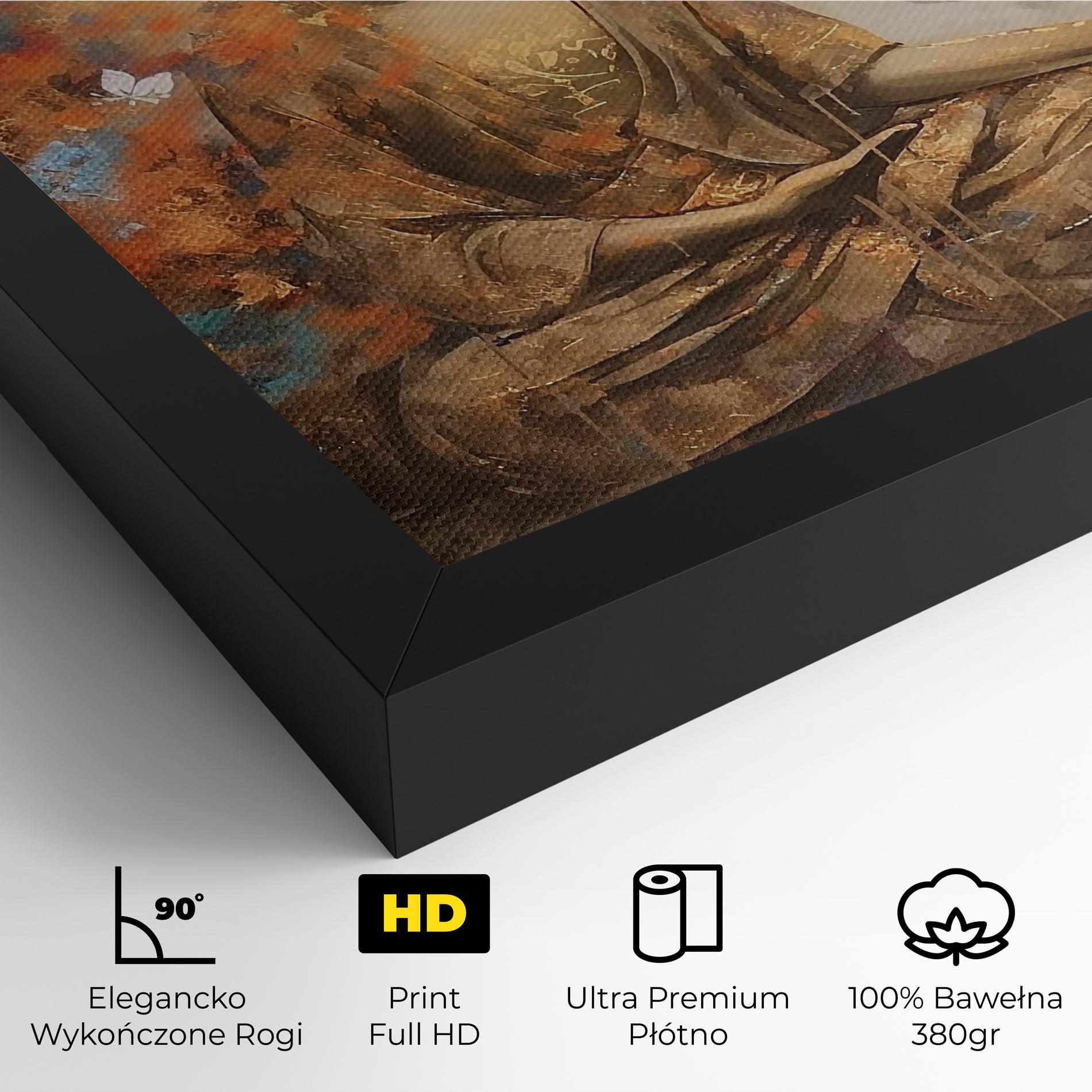 Obraz na Płótnie Buddha Cream Blue mockup 4