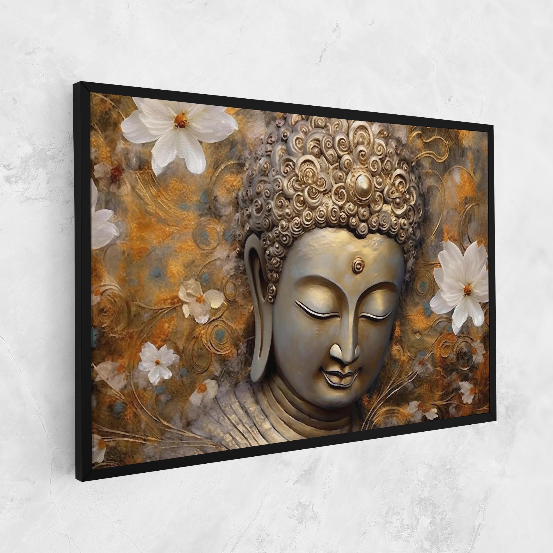 Obraz na Płótnie White Flower Buddha Art mockup 1