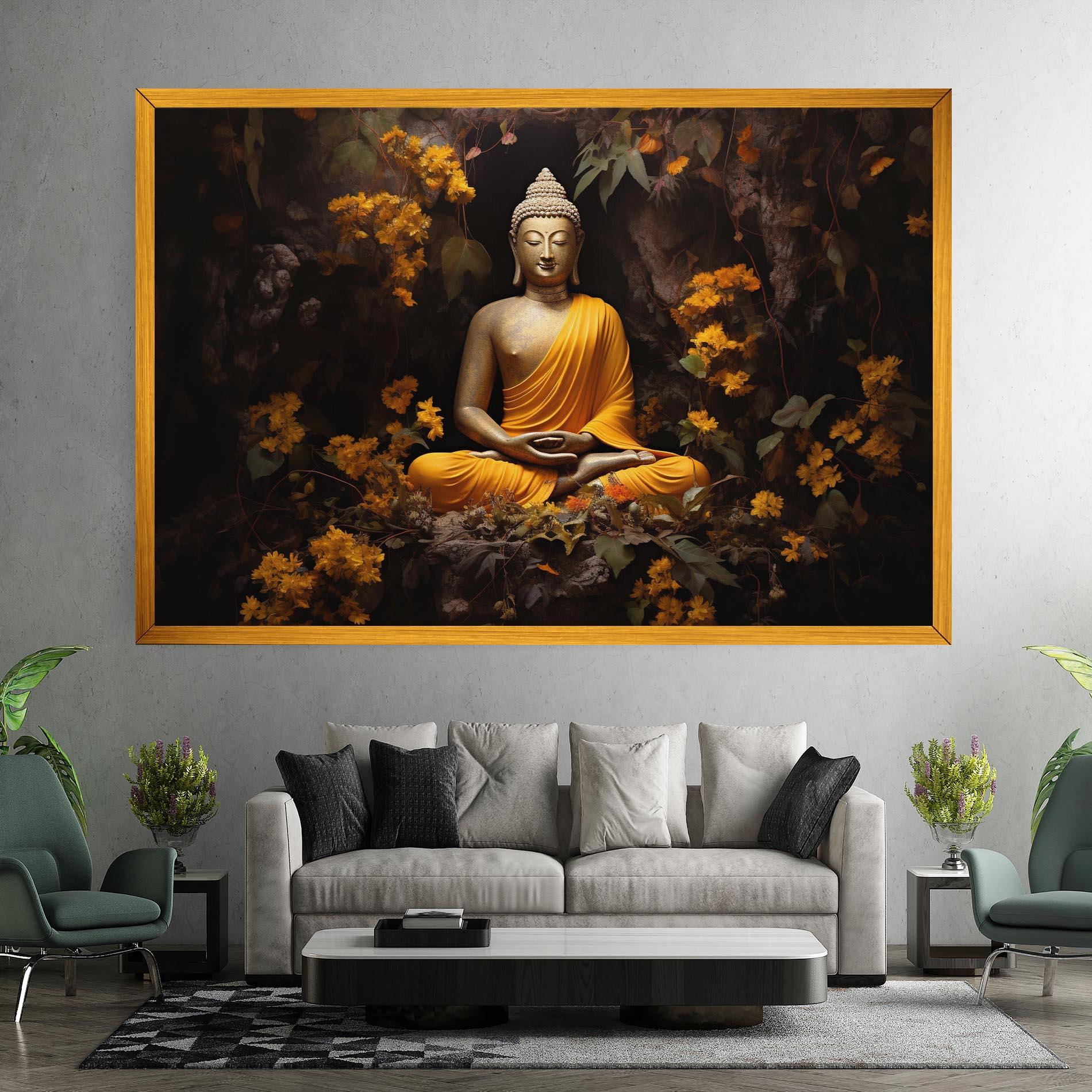 Obraz na Płótnie Yellow Light Buddha mockup 7