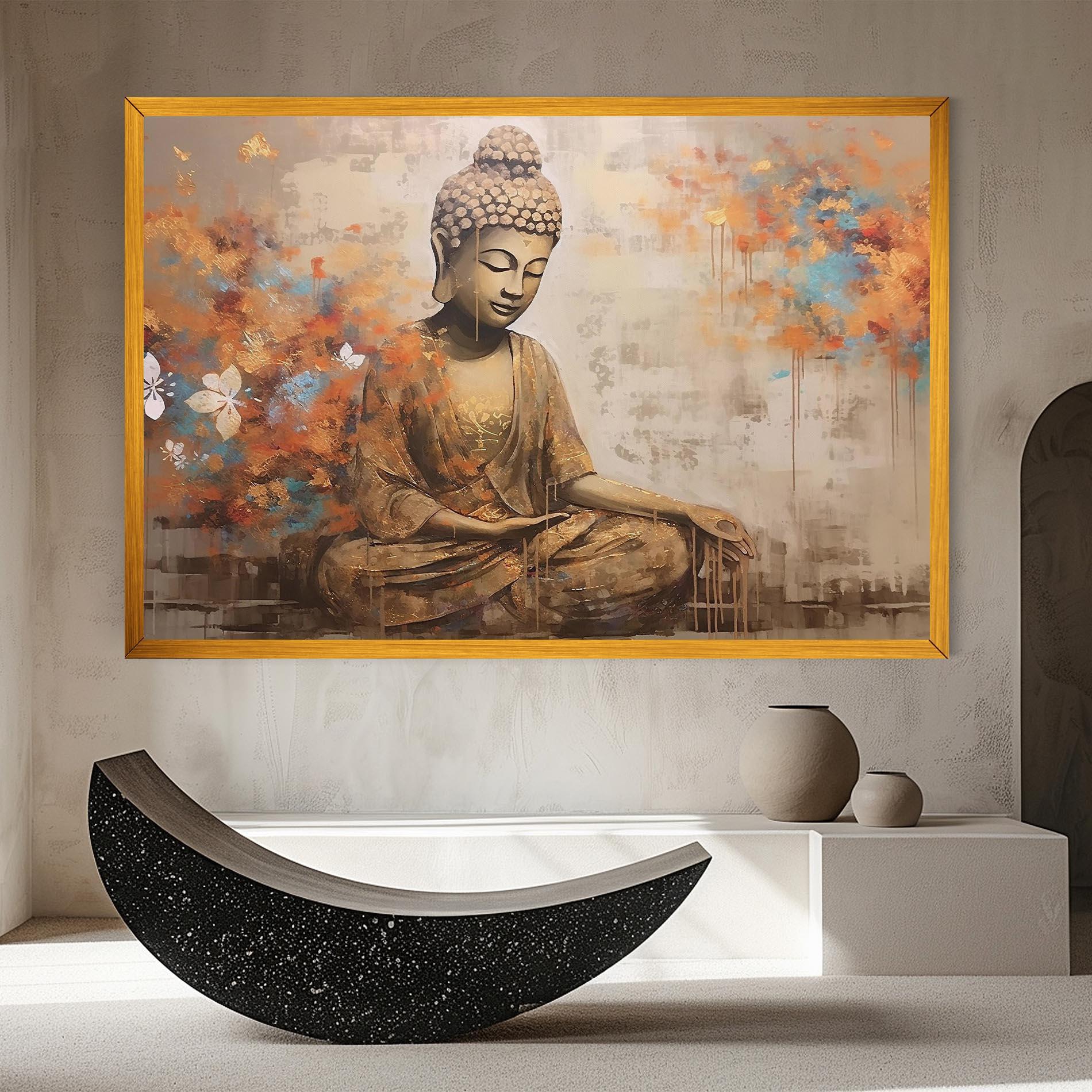 Obraz na Płótnie Buddha Cream Blue mockup 8