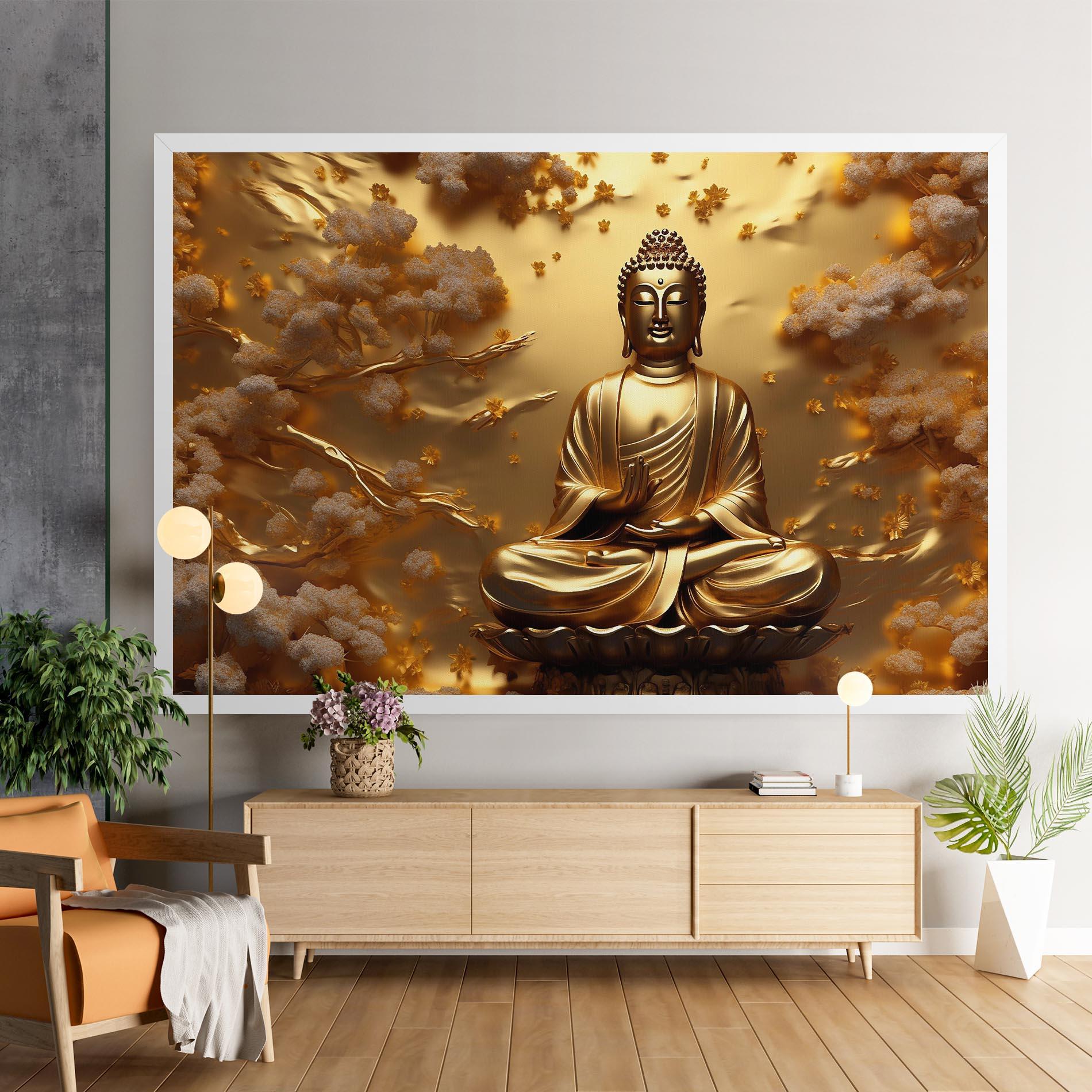 Obraz na Płótnie Strong Gold Buddha mockup 9