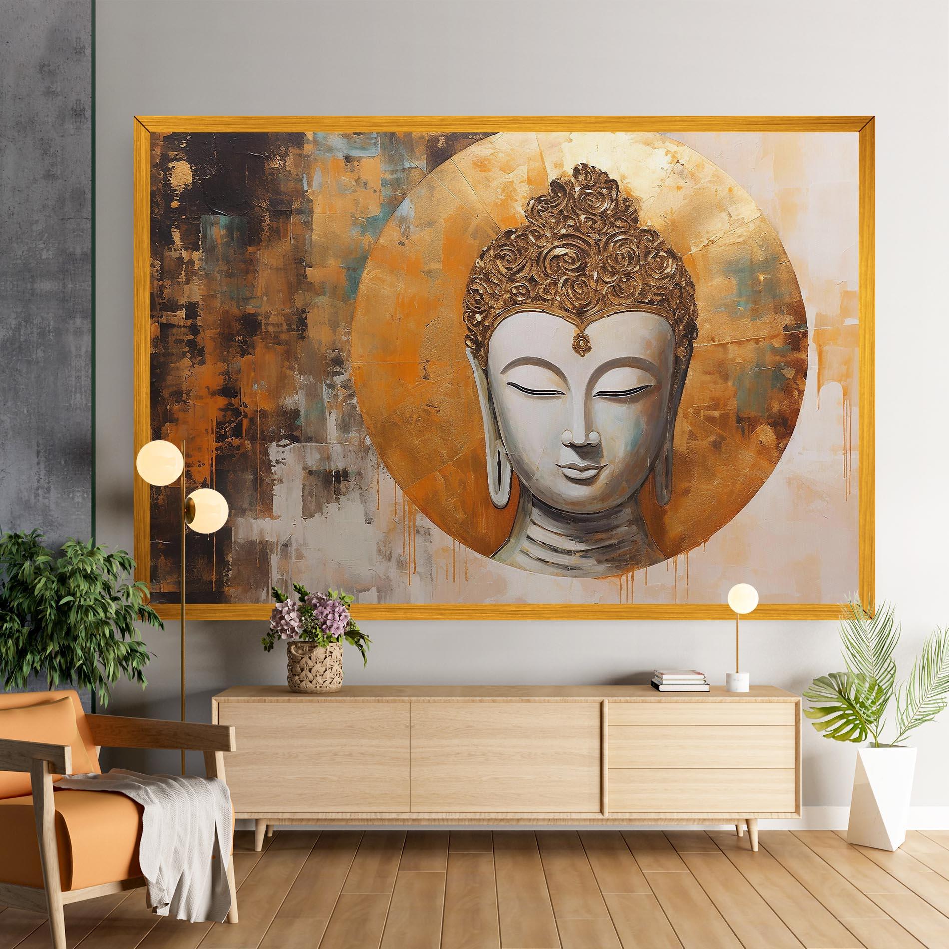 Obraz na Płótnie Cream Circle Buddha mockup 9