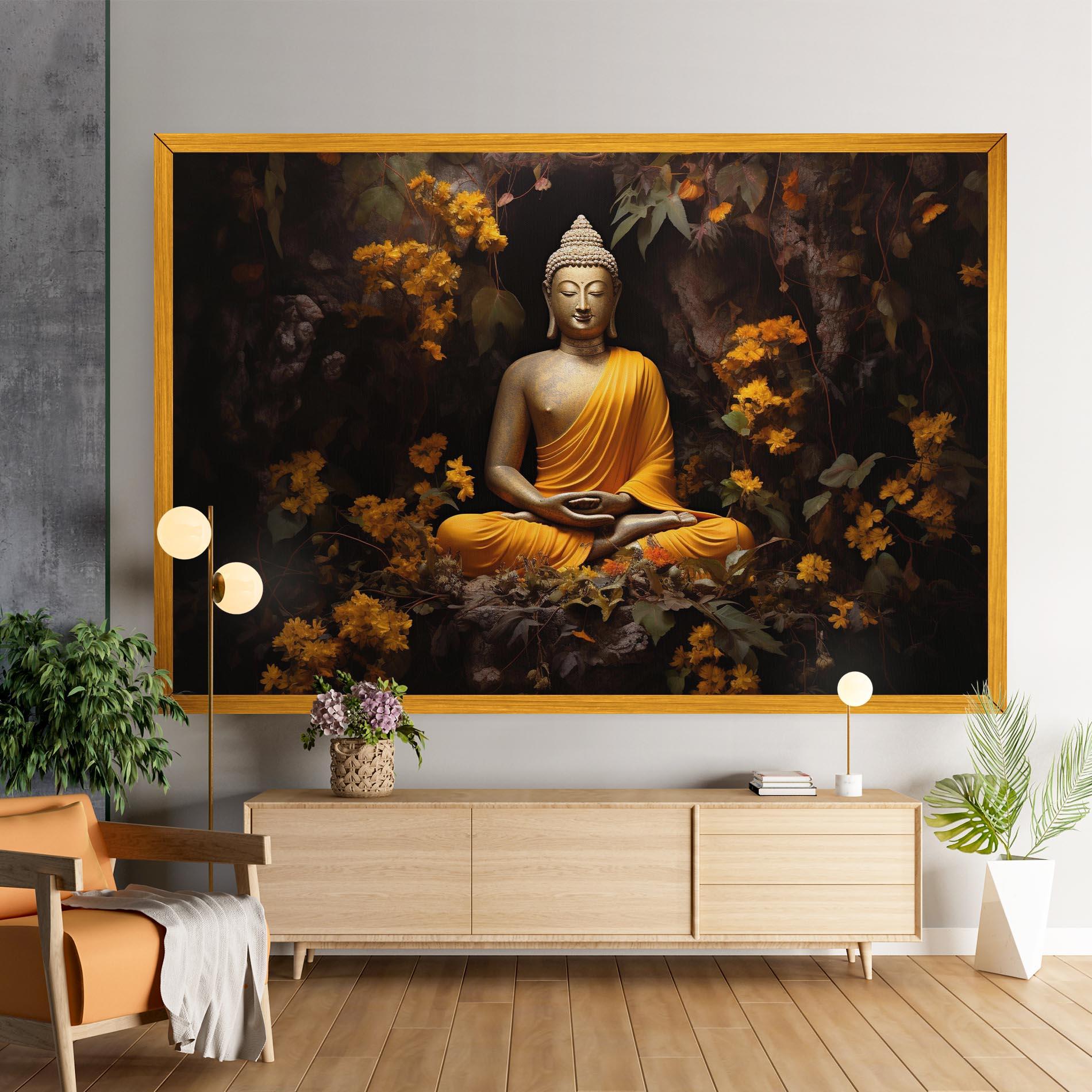 Obraz na Płótnie Yellow Light Buddha mockup 9