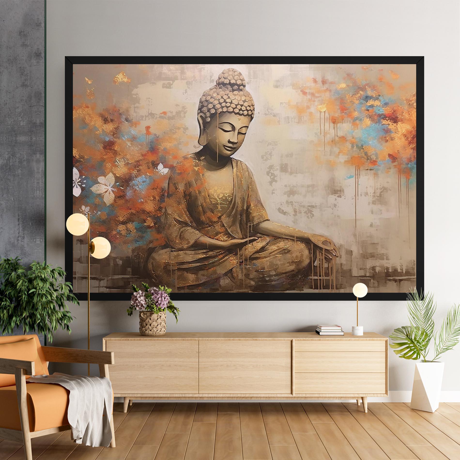 Obraz na Płótnie Buddha Cream Blue mockup 9