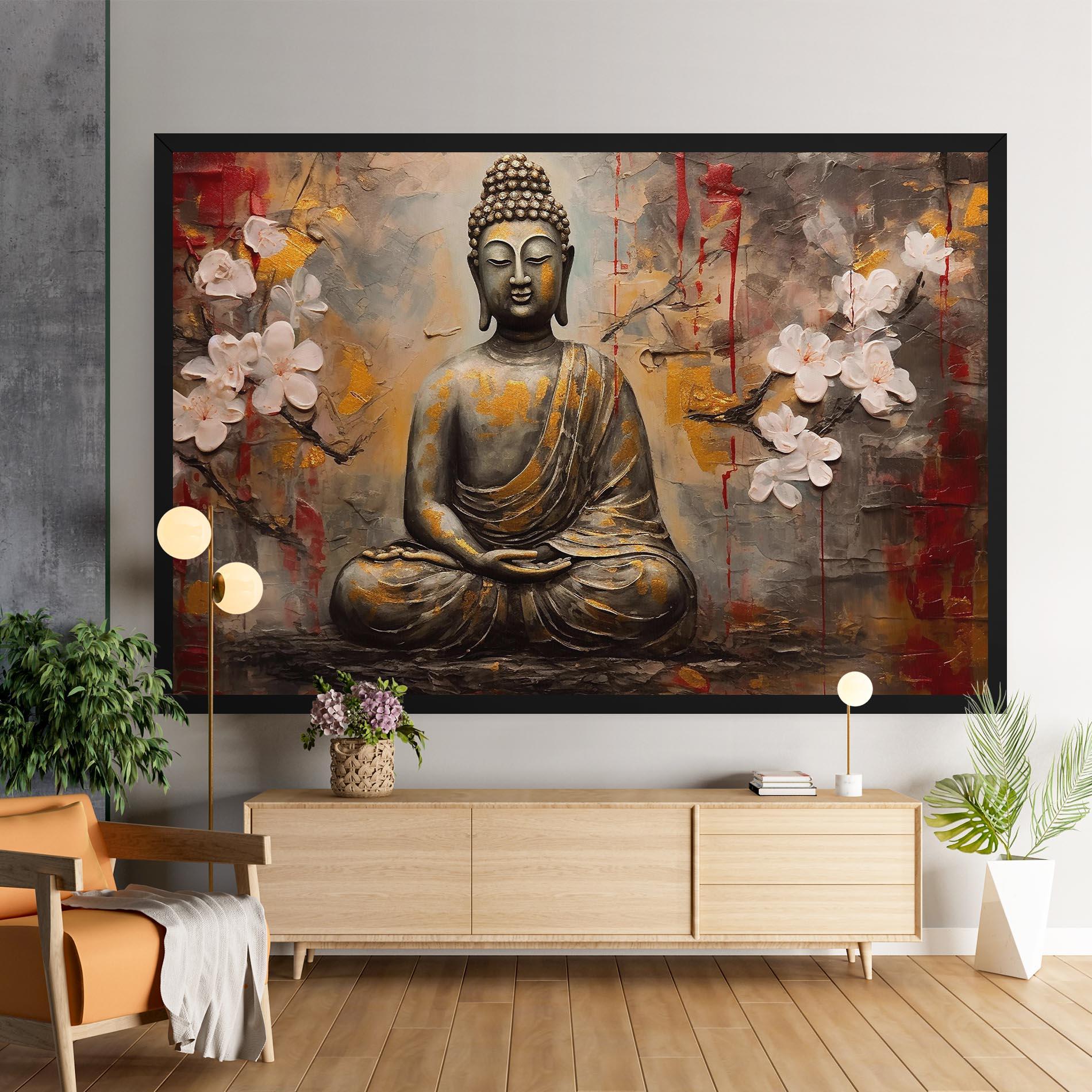 Obraz na Płótnie White Red Buddha mockup 9