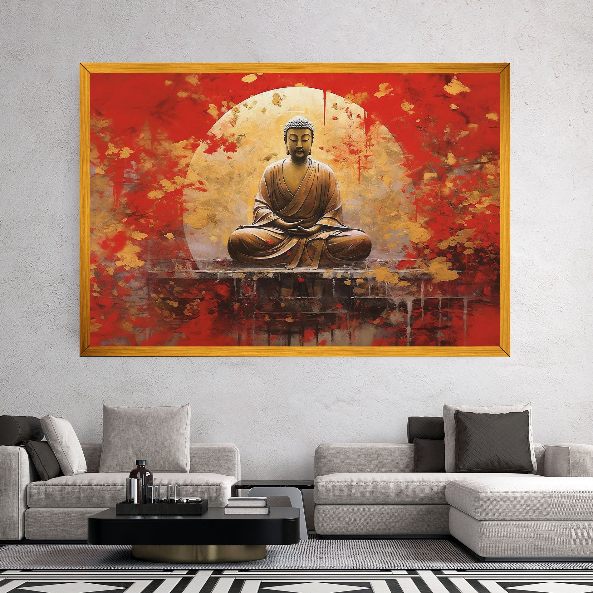 Gold Circle Buddha mockup 2