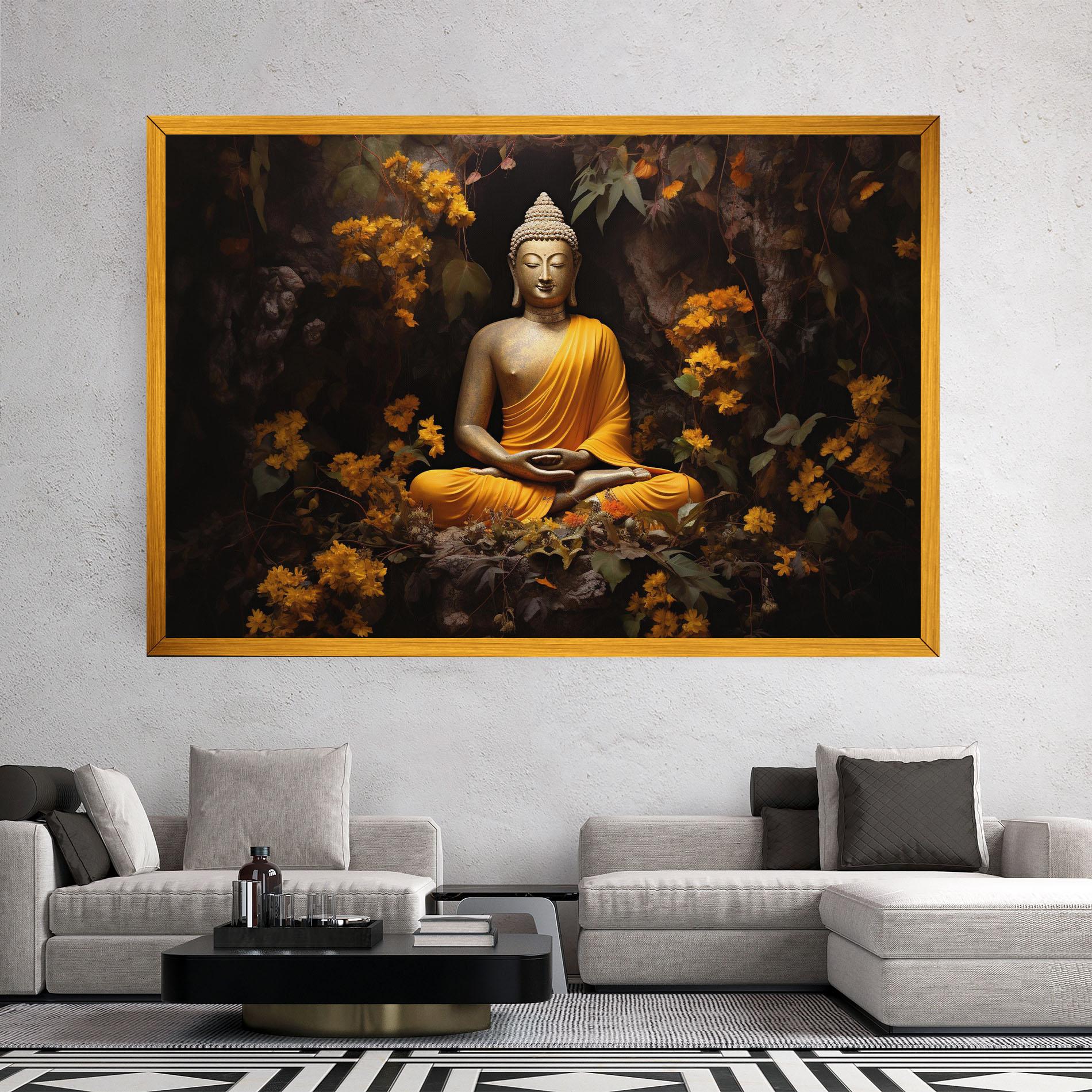 Obraz na Płótnie Yellow Light Buddha mockup 2