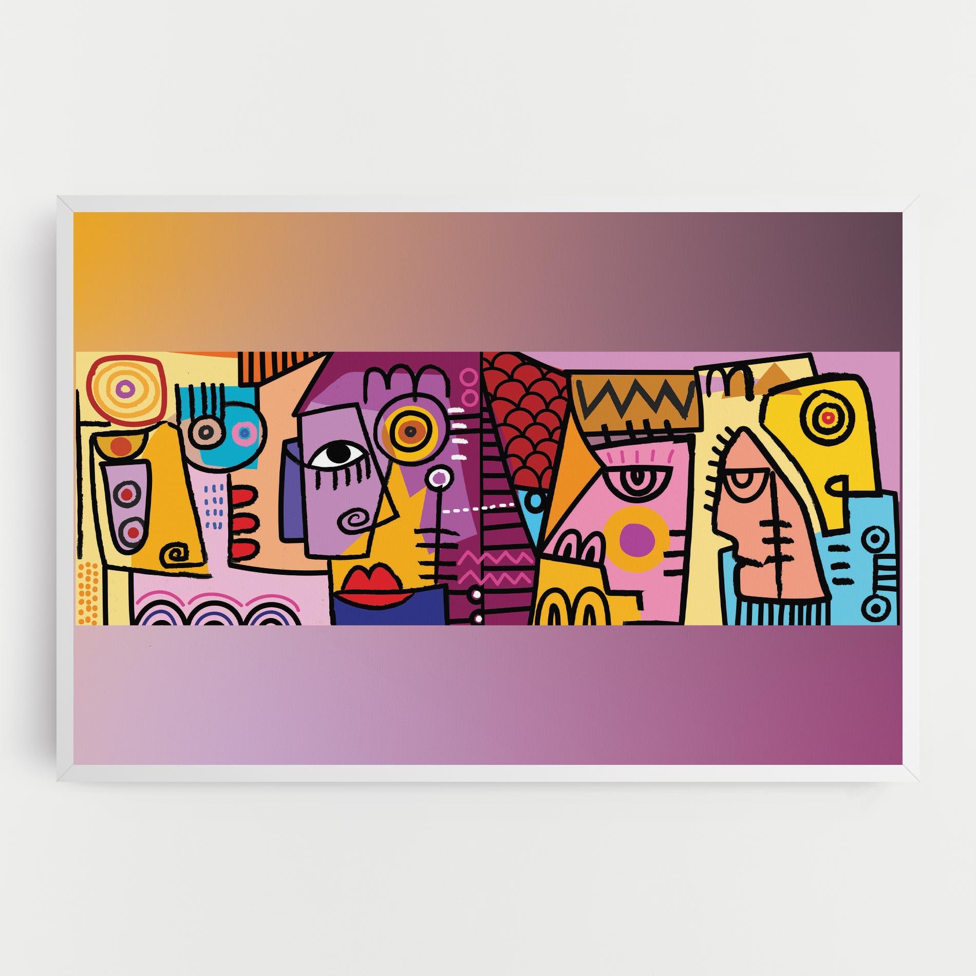 Obraz na Płótnie Face Group Purple mockup 0