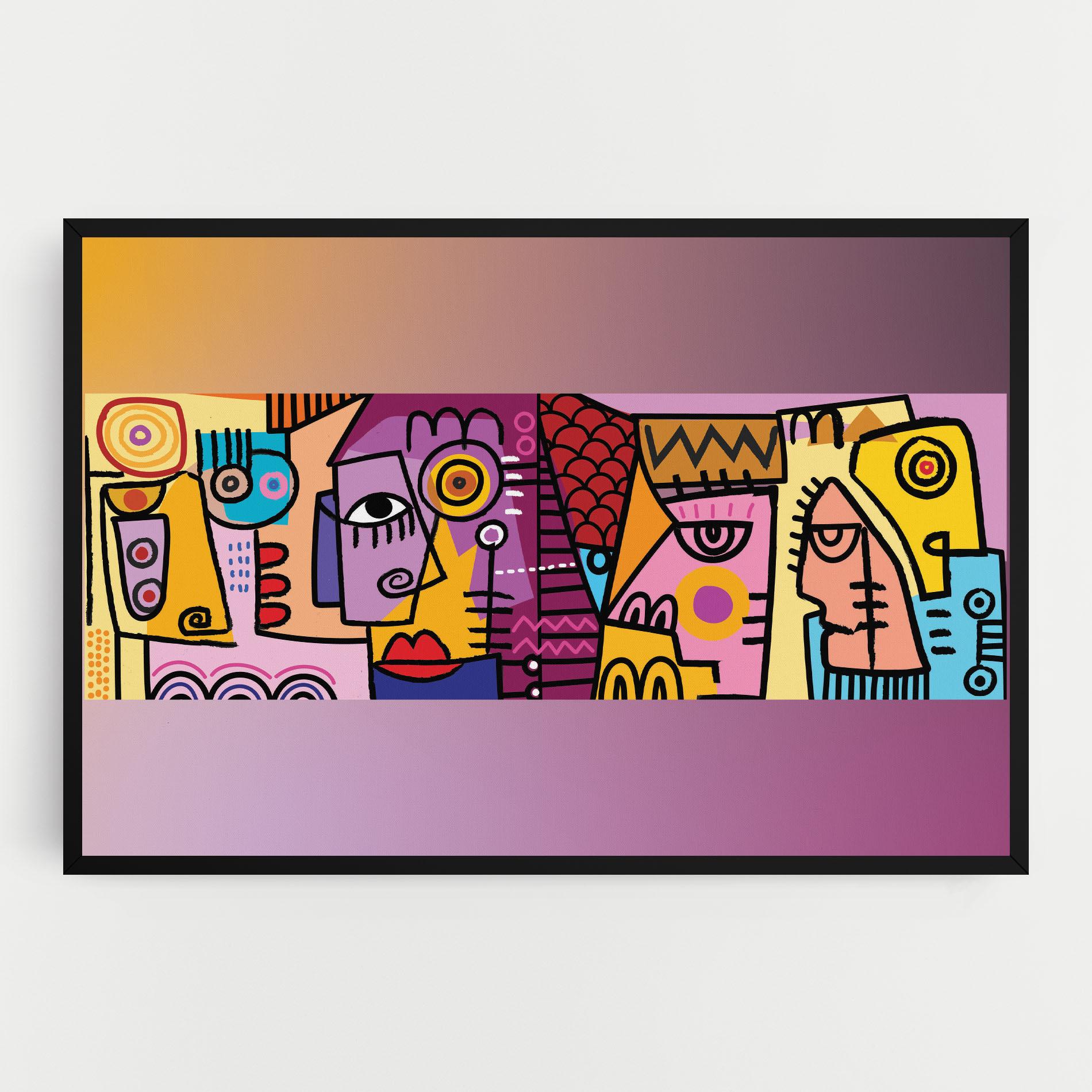 Obraz na Płótnie Face Group Purple mockup 0