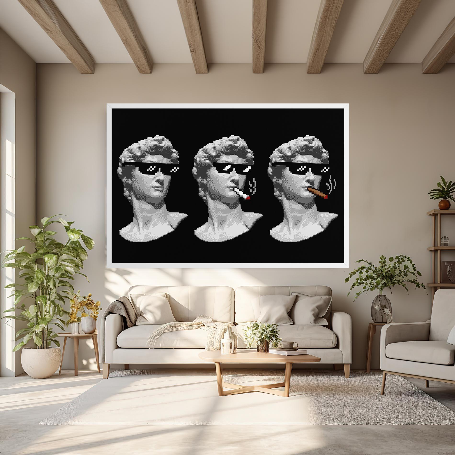 Obraz na Płótnie Statue Smoking mockup 6