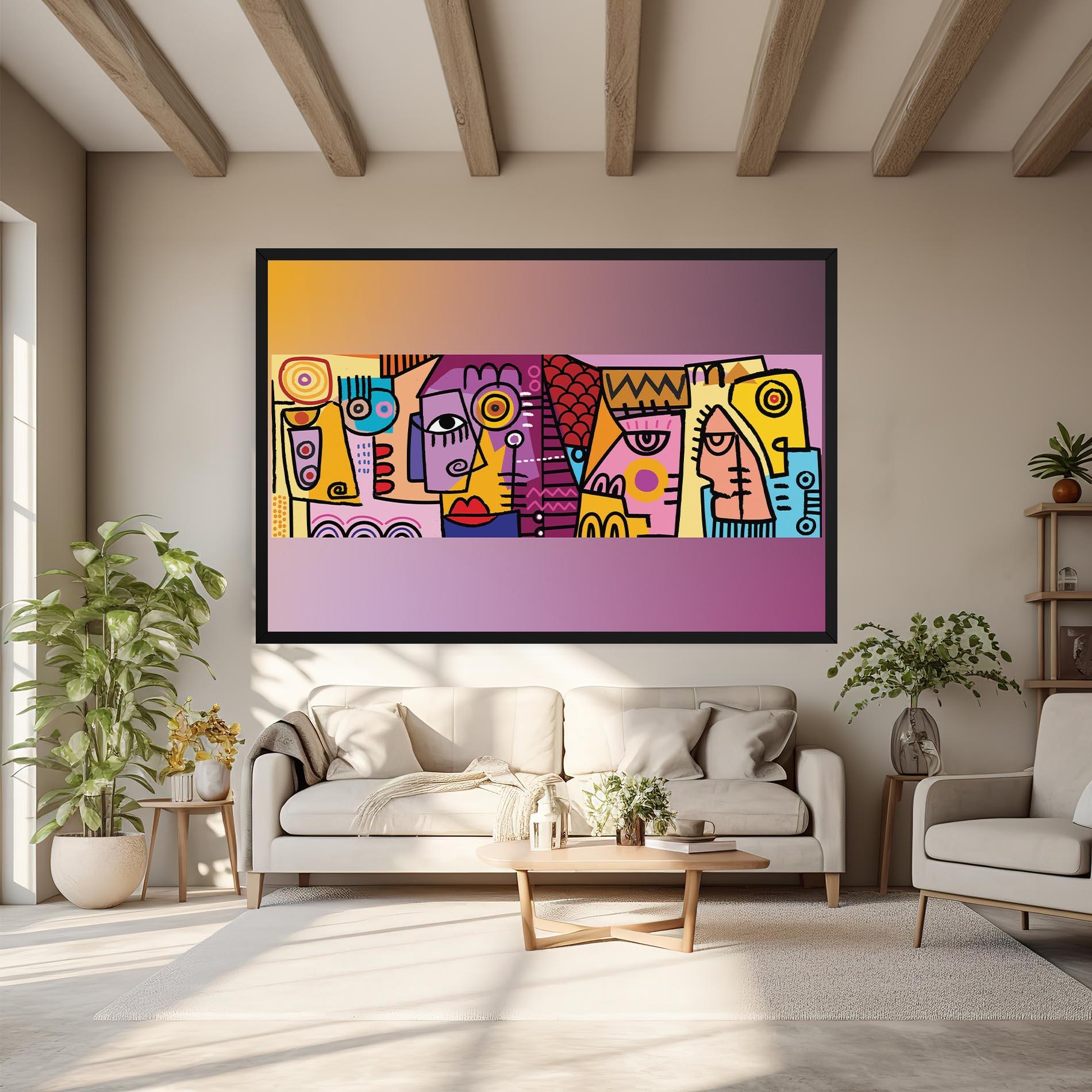 Obraz na Płótnie Face Group Purple mockup 6